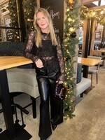 Ambika Lace Flower top - zwart