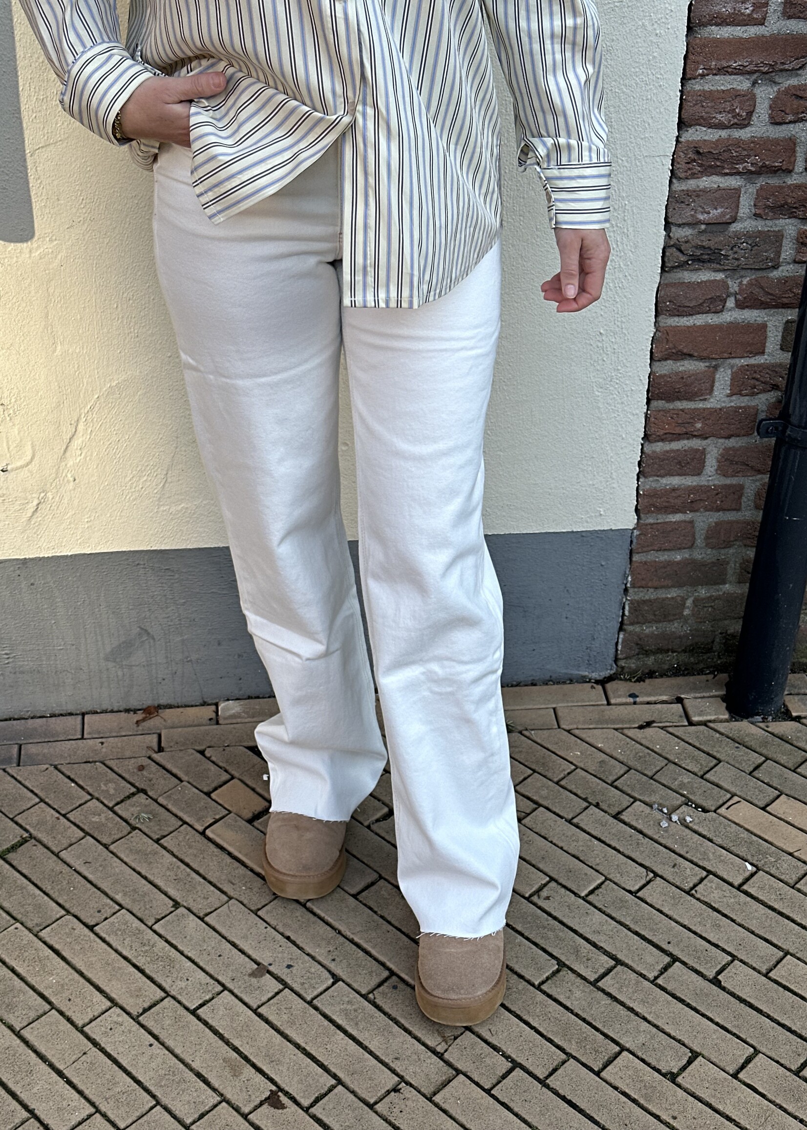 Queen Hearts Jeans off White straight & Tall -