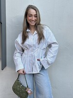 Blouse Stripes - wit groen