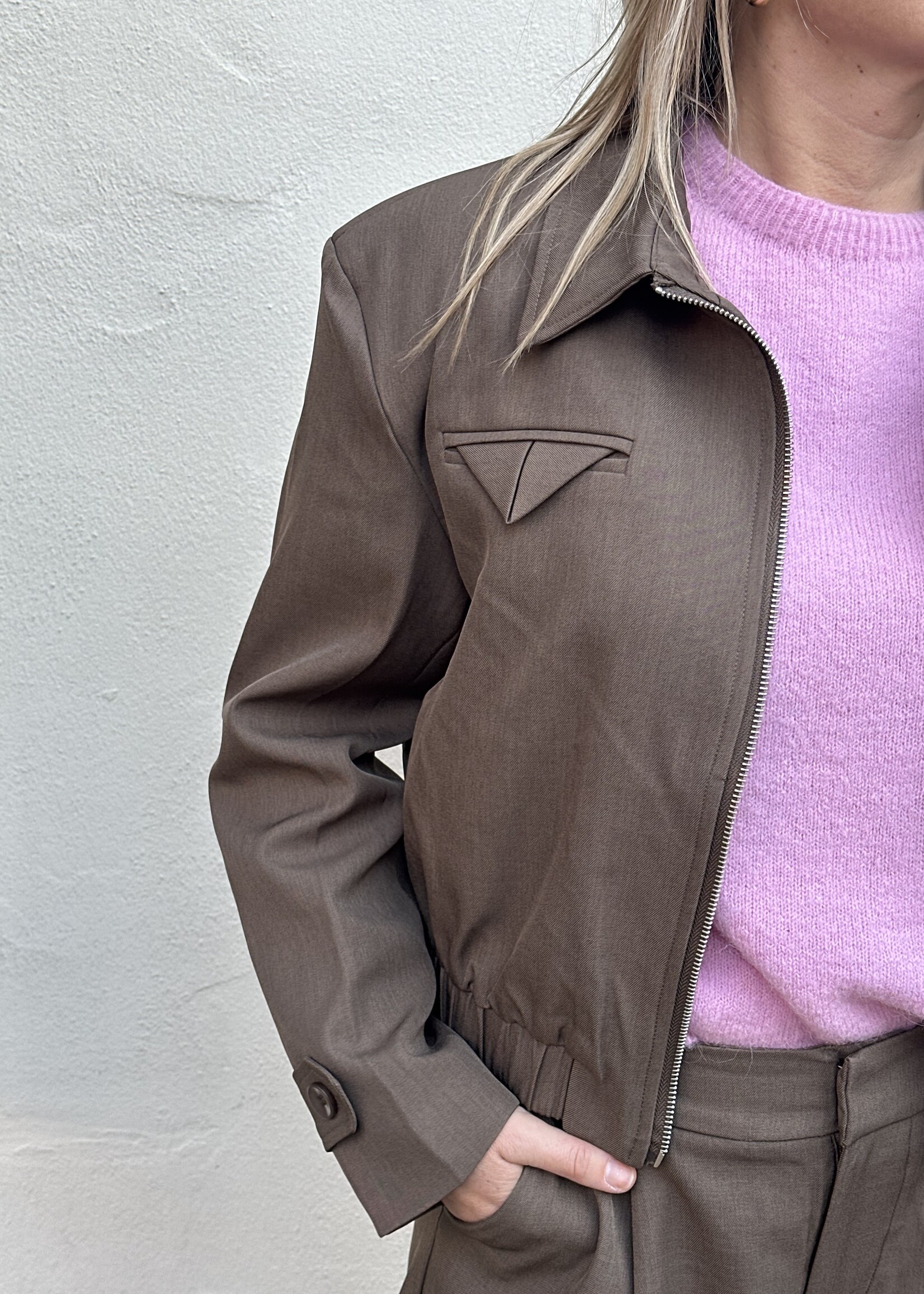 Ambika Blazer Cropped Anqi - Taupe