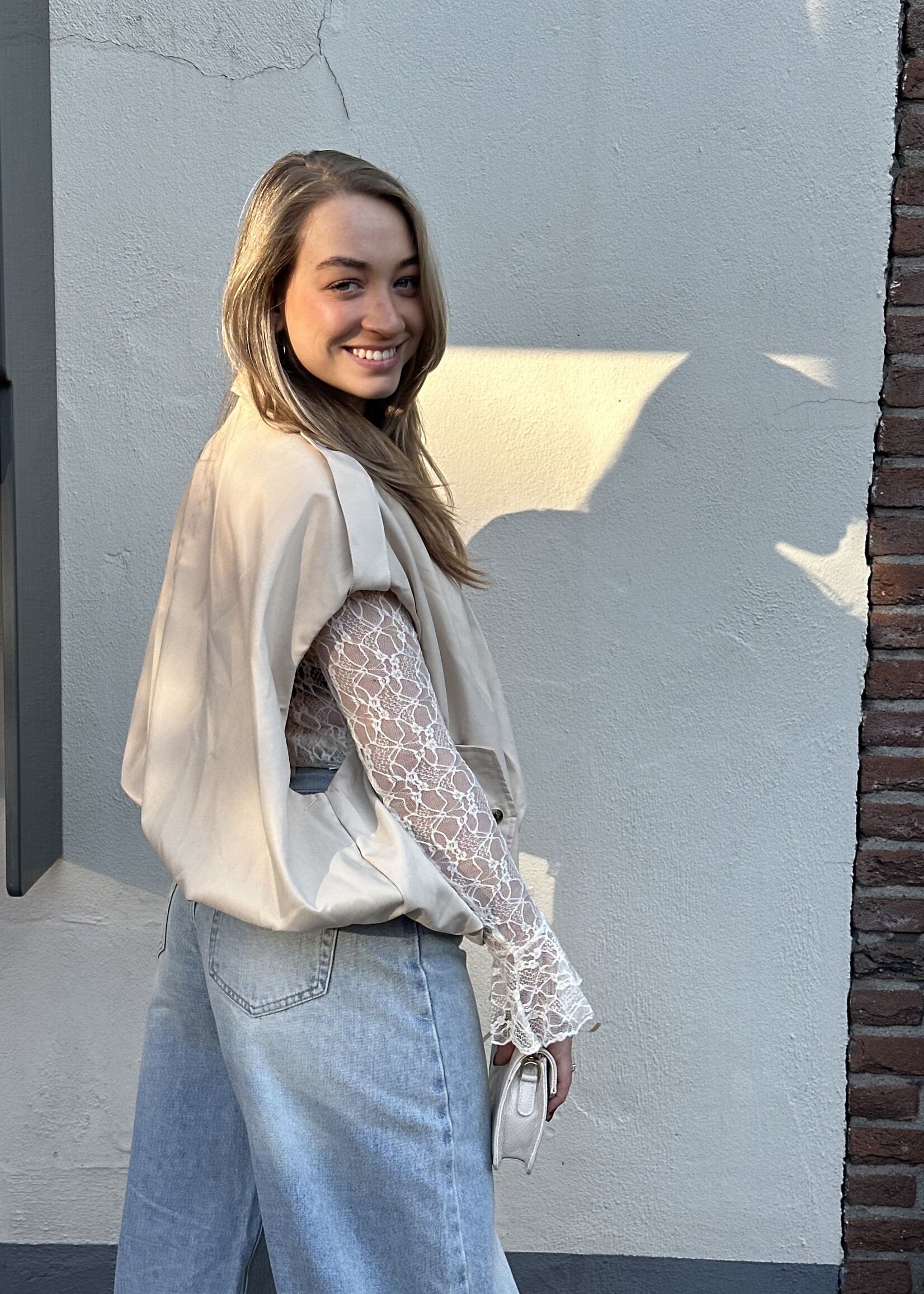 Lace top - creme wit
