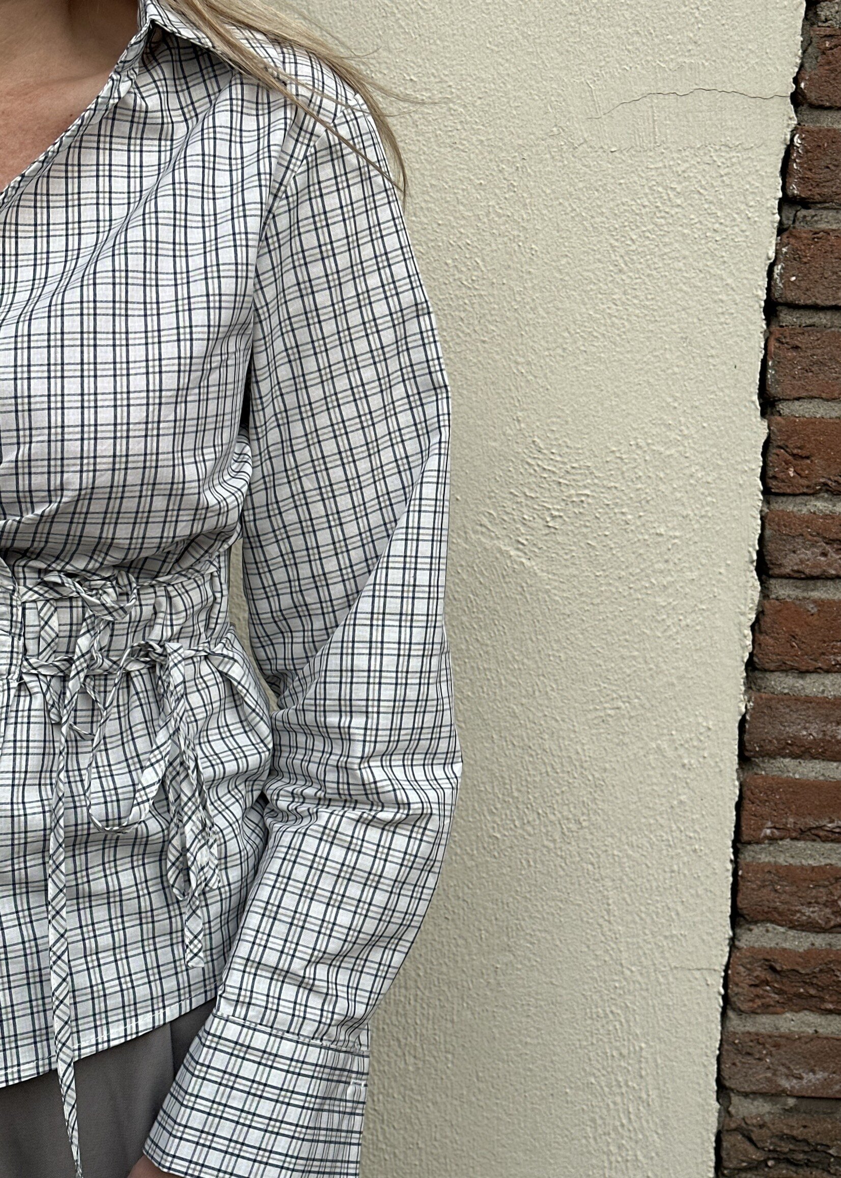 Overslagblouse ruit -