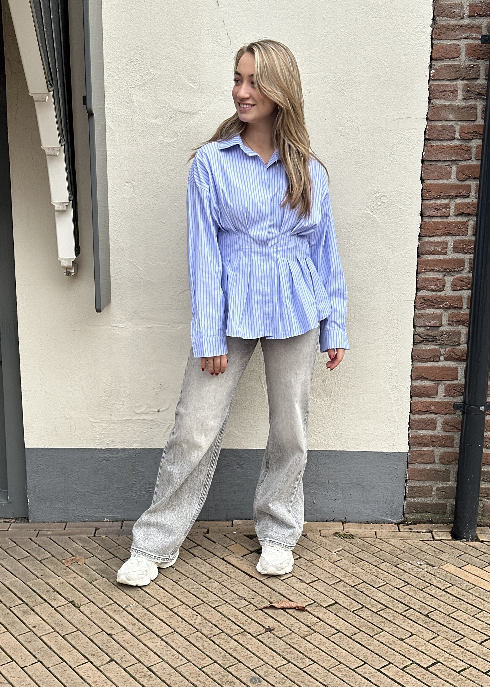 Blouse stripes - blauw -