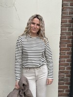 Longsleeve - creme /zwart