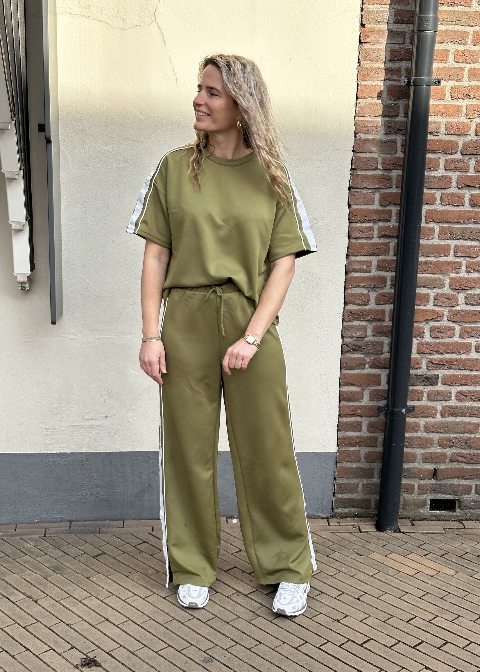 Pieces Pieces Track Oversized Tee - groen