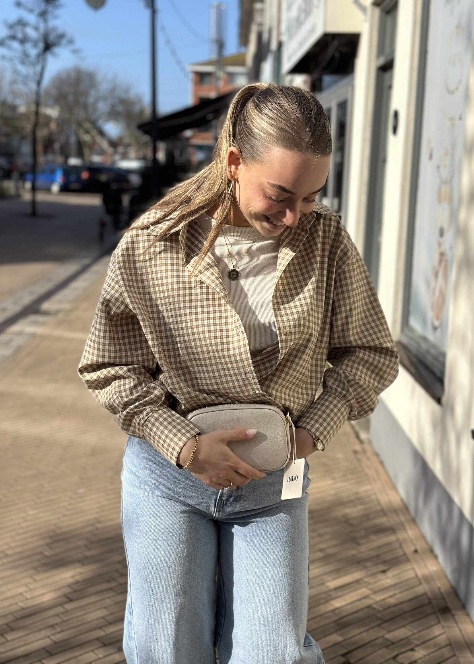 Blouse Ruitjes - Mustard