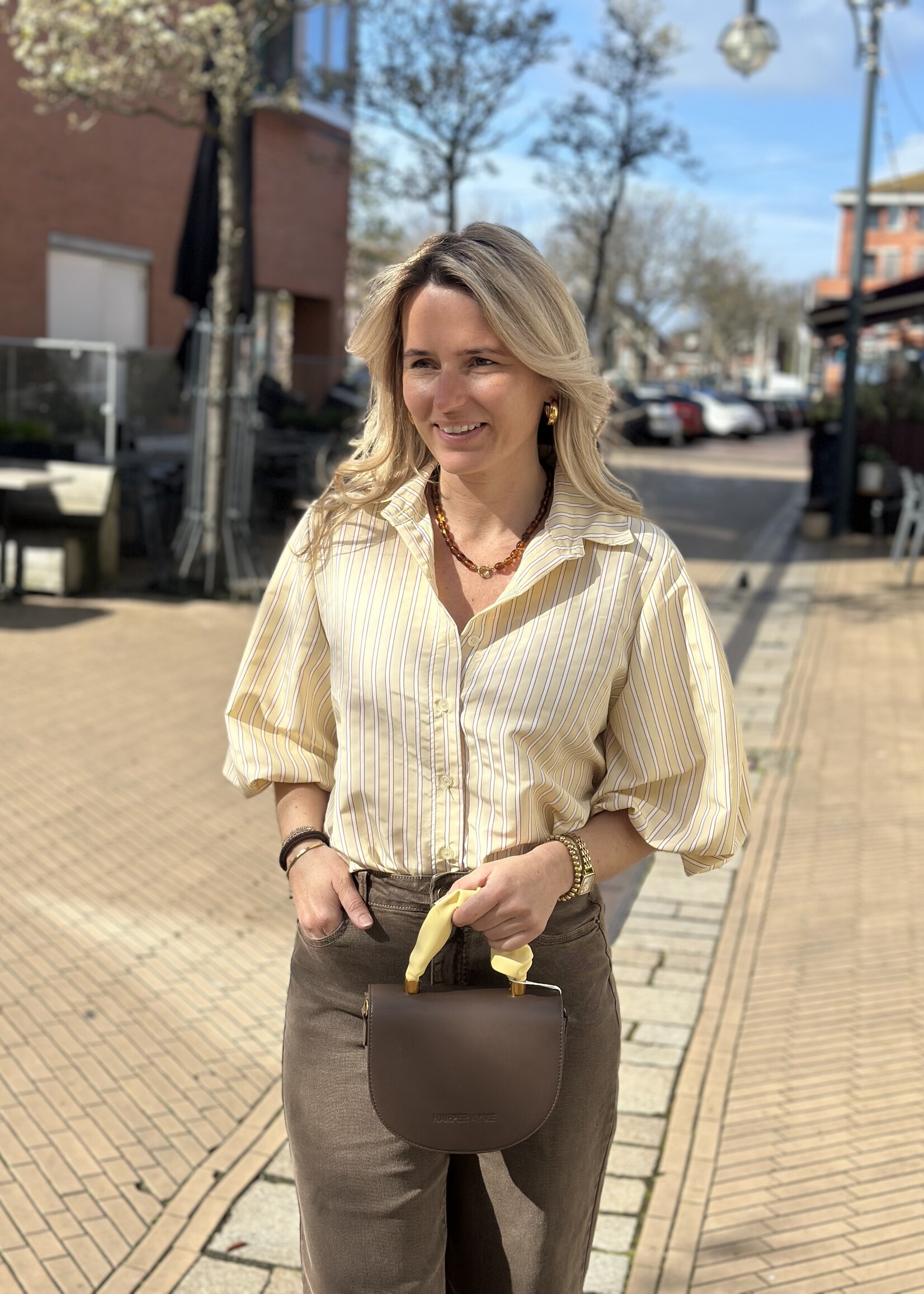 Ambika Blouse stripes - Yellow