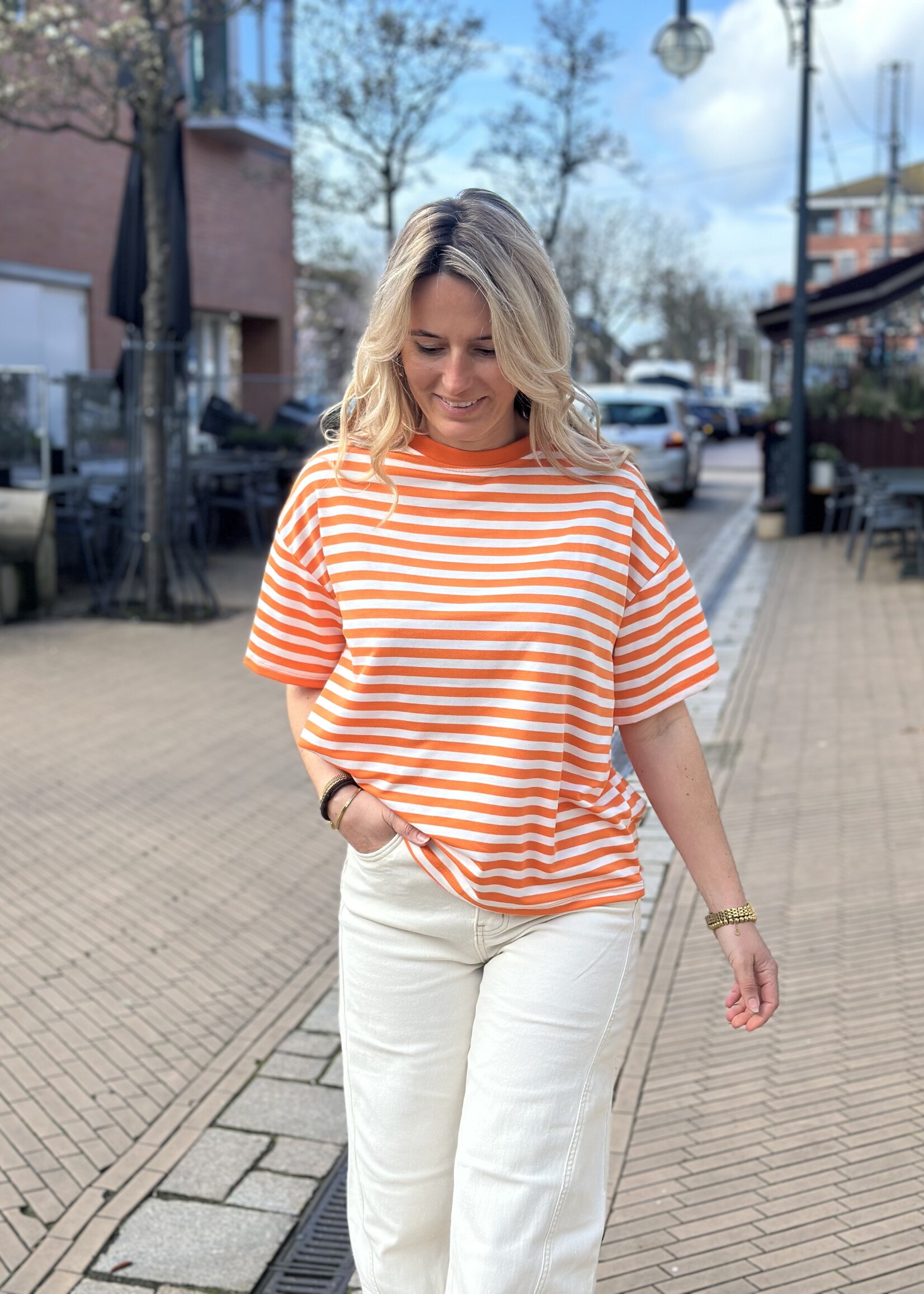 Streep shirt - Orange