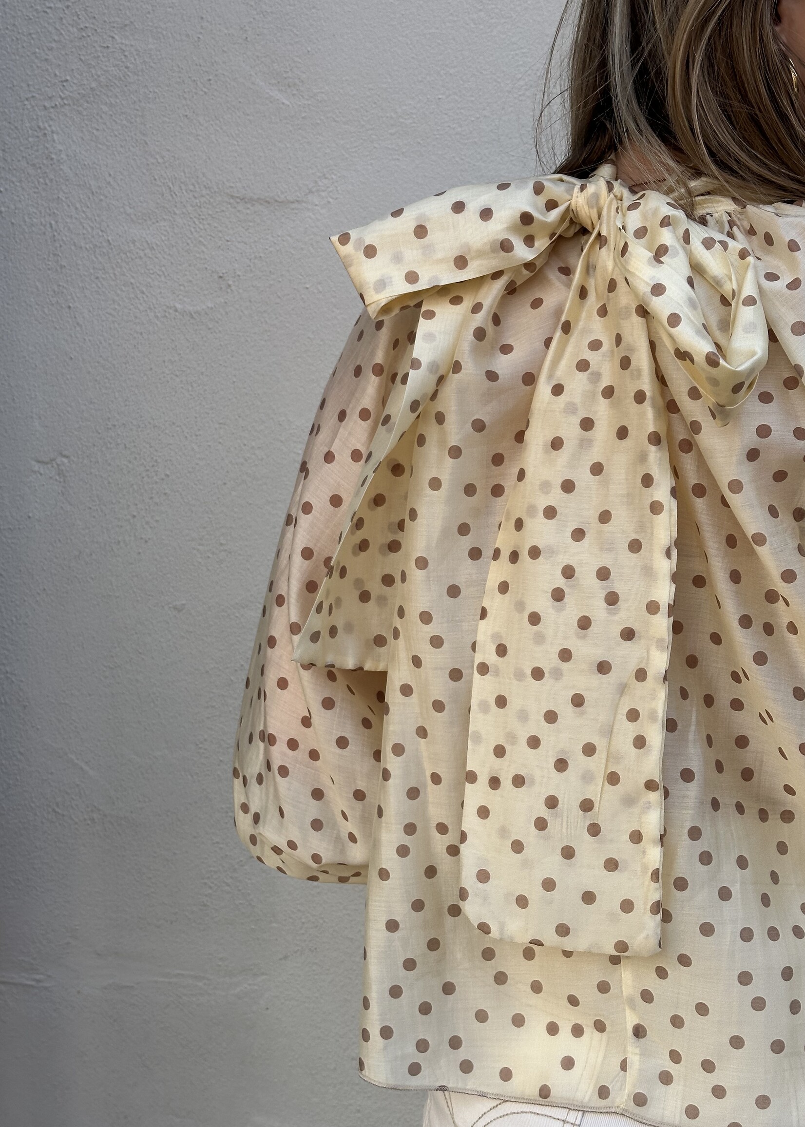 Ambika Blouse Dots strik - Geel