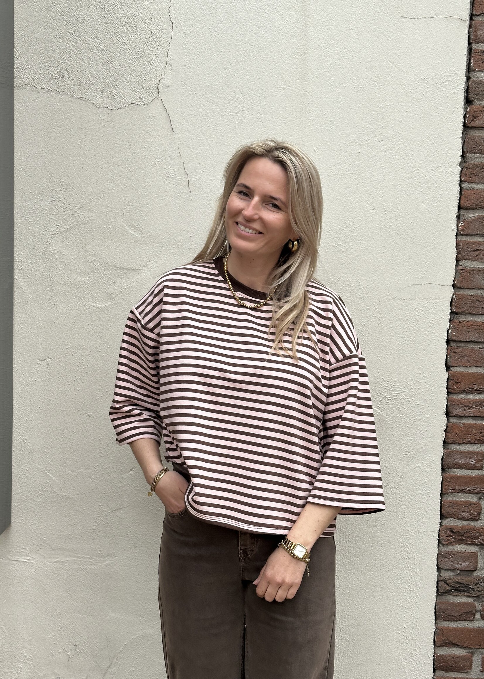 Top Stripes - pink & brown