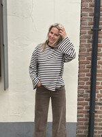 Longsleeve brown & white