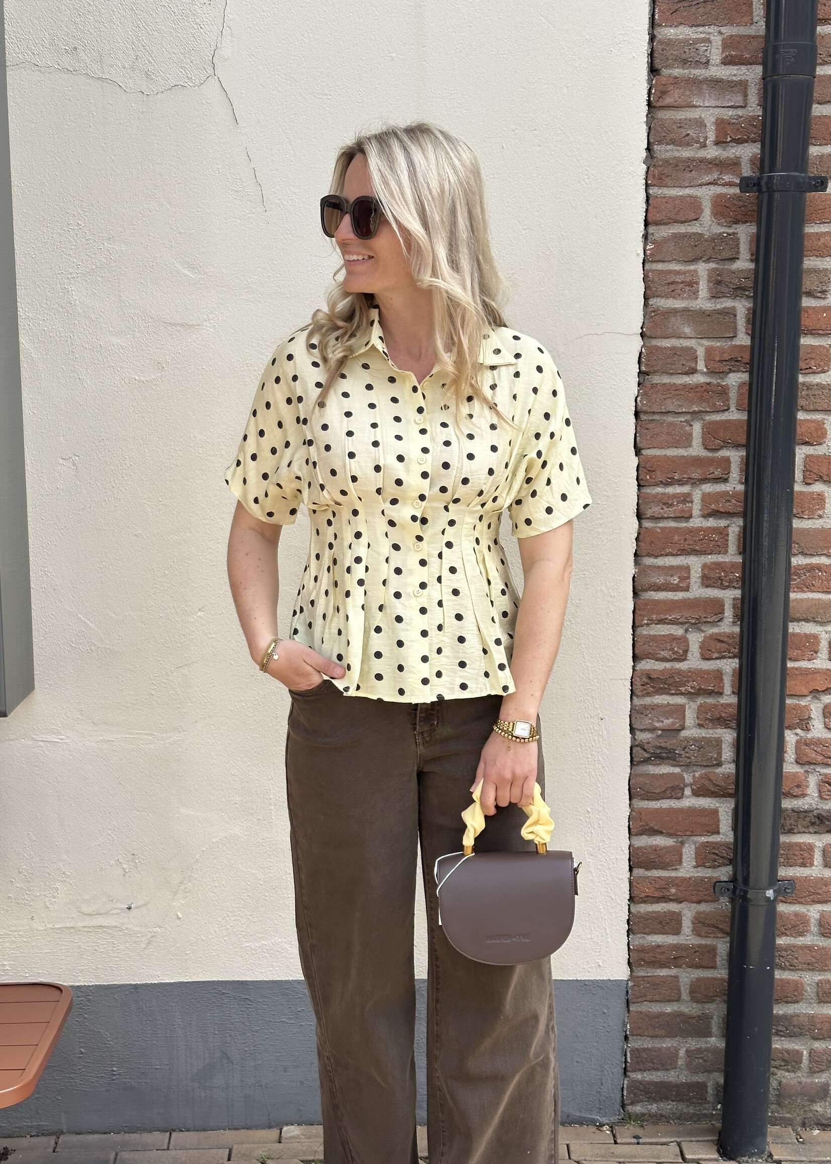 Stippen top - Yellow