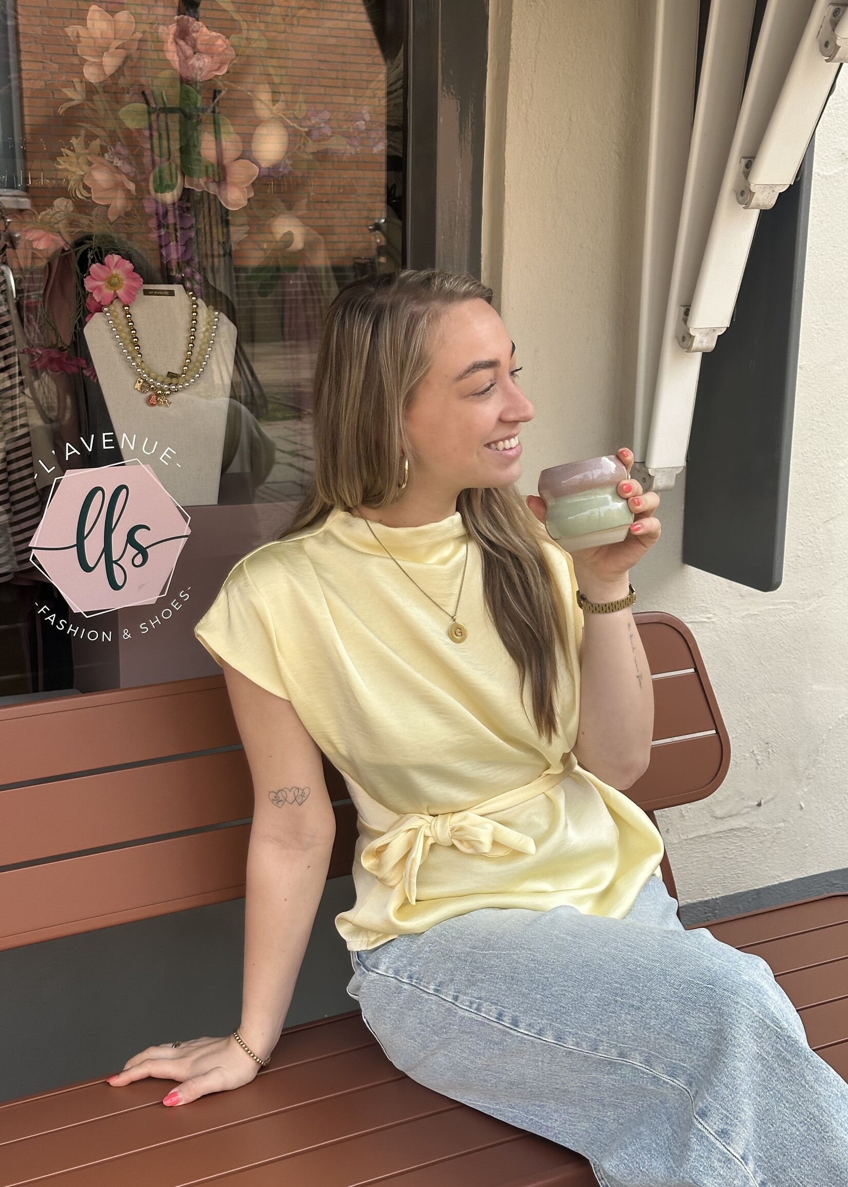 Ambika Strik top Julie - Geel