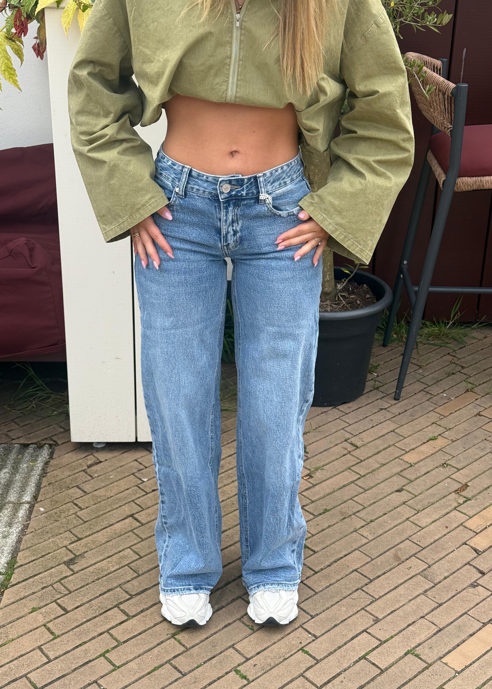 Queen Hearts Jeans Straight - Blue denim -
