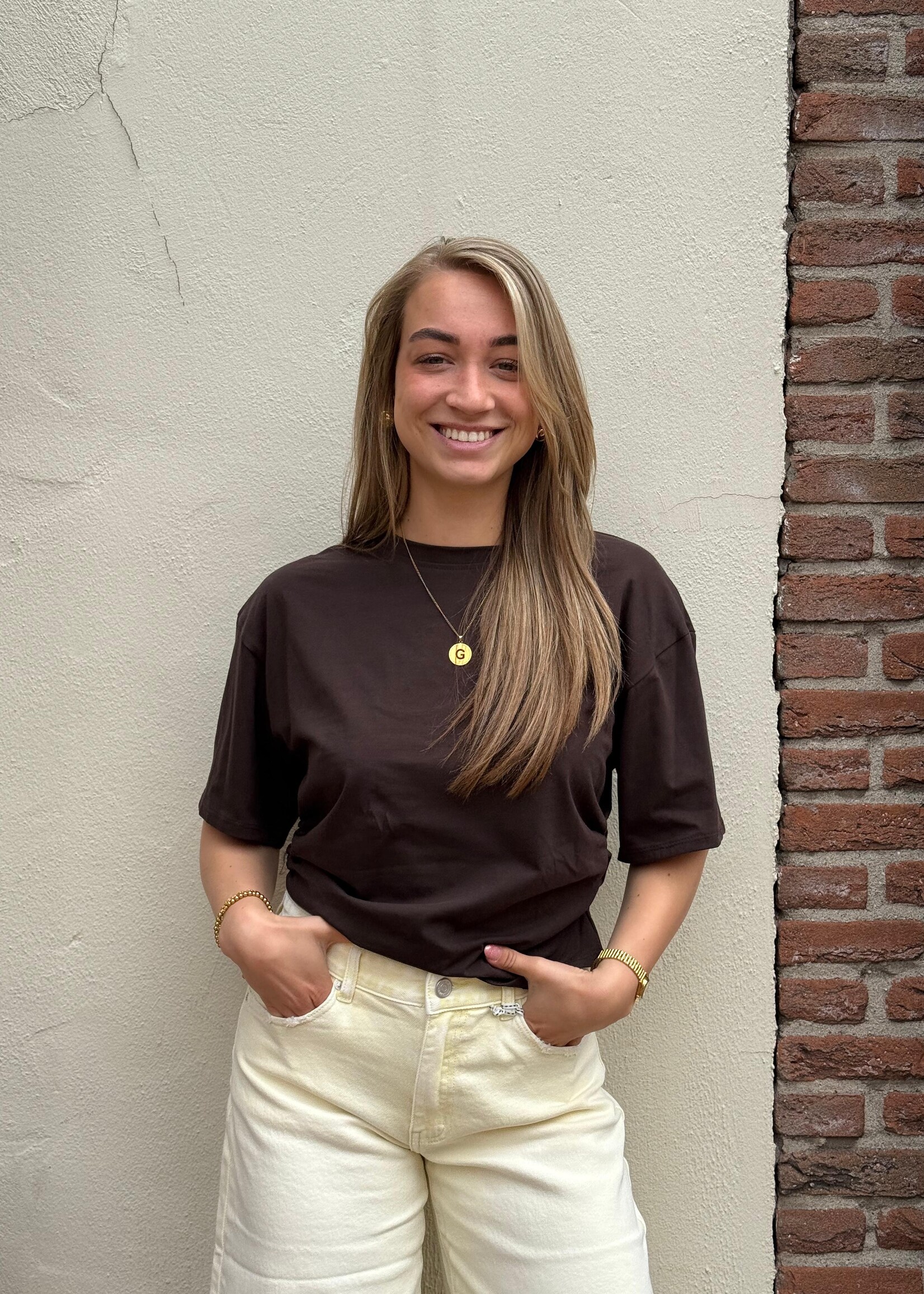 Ambika Cropped Shirt Elin - Bruin