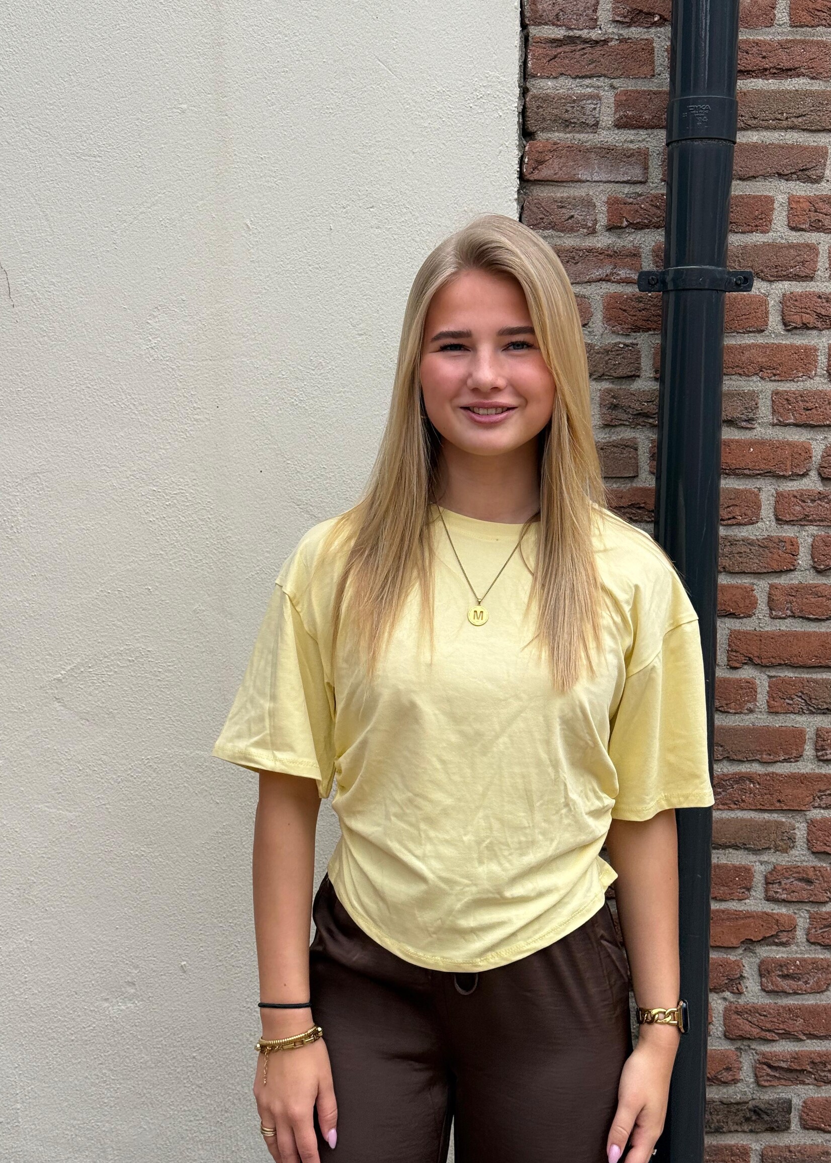Ambika Cropped Shirt Elin - Geel
