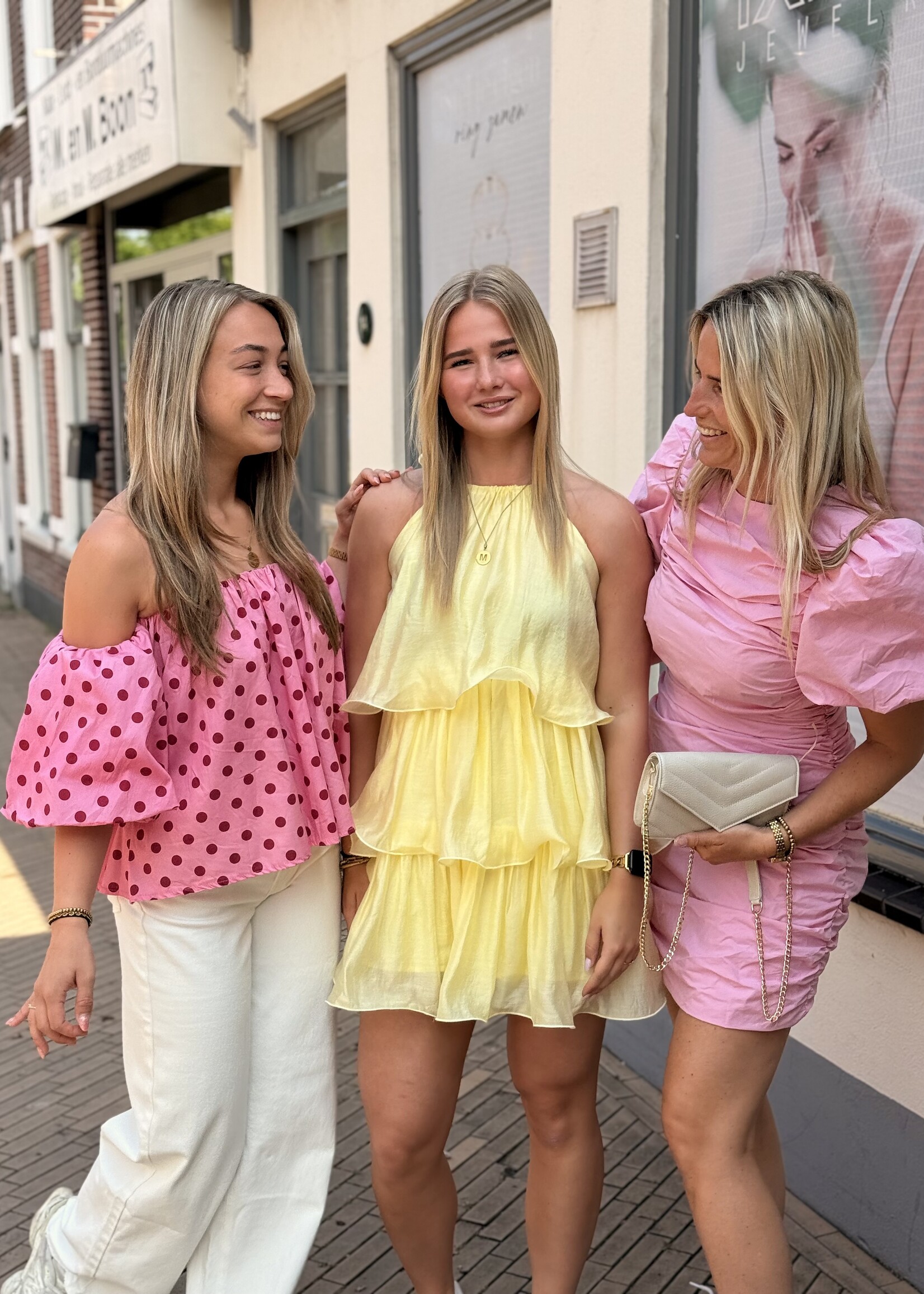 Off shoulder Dots - Pink
