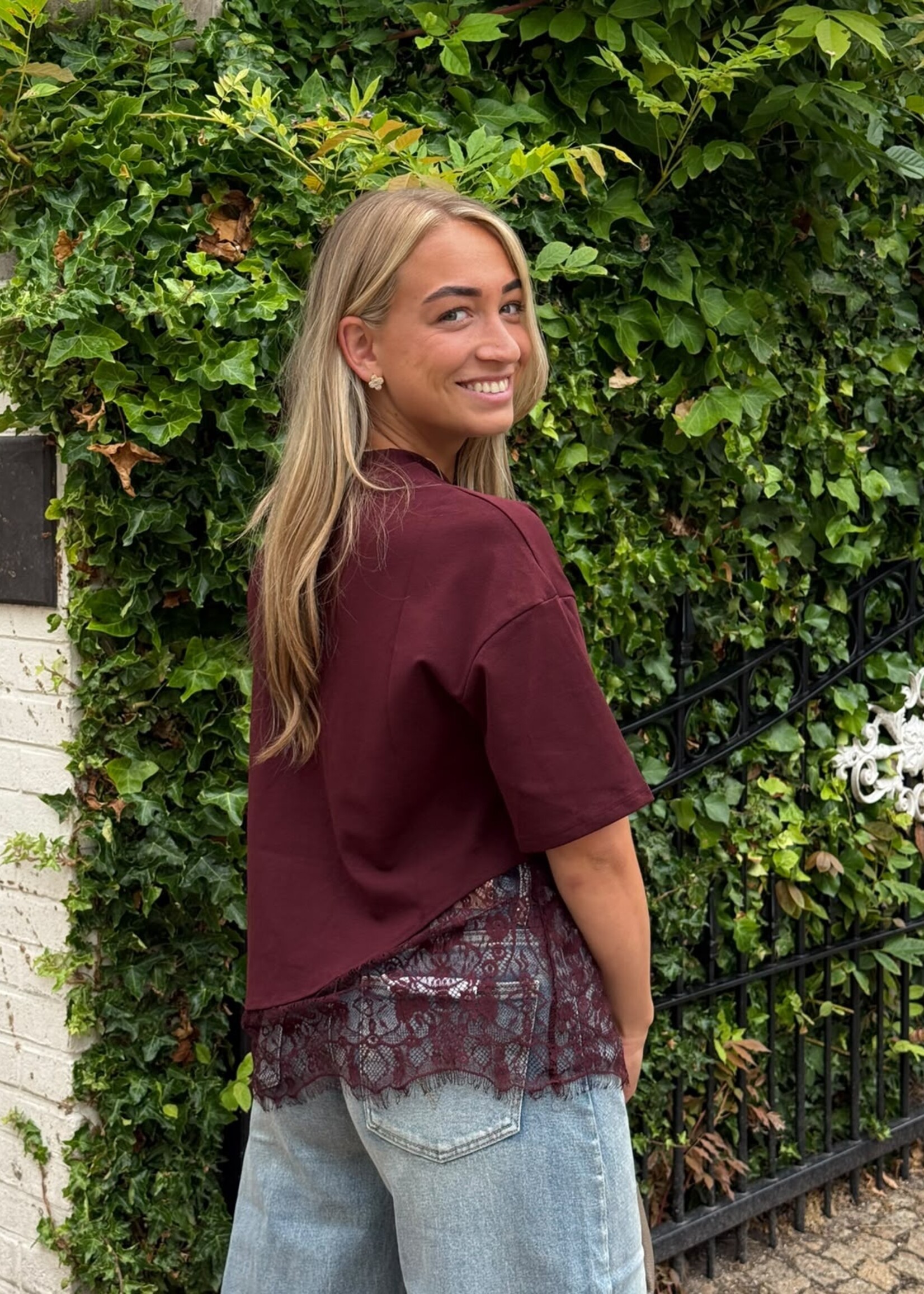 Lace shirt  - bordeaux