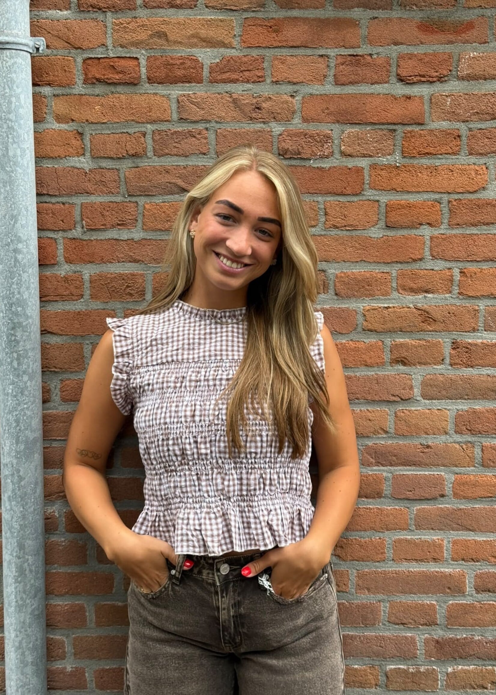 Blouse ruitjes-