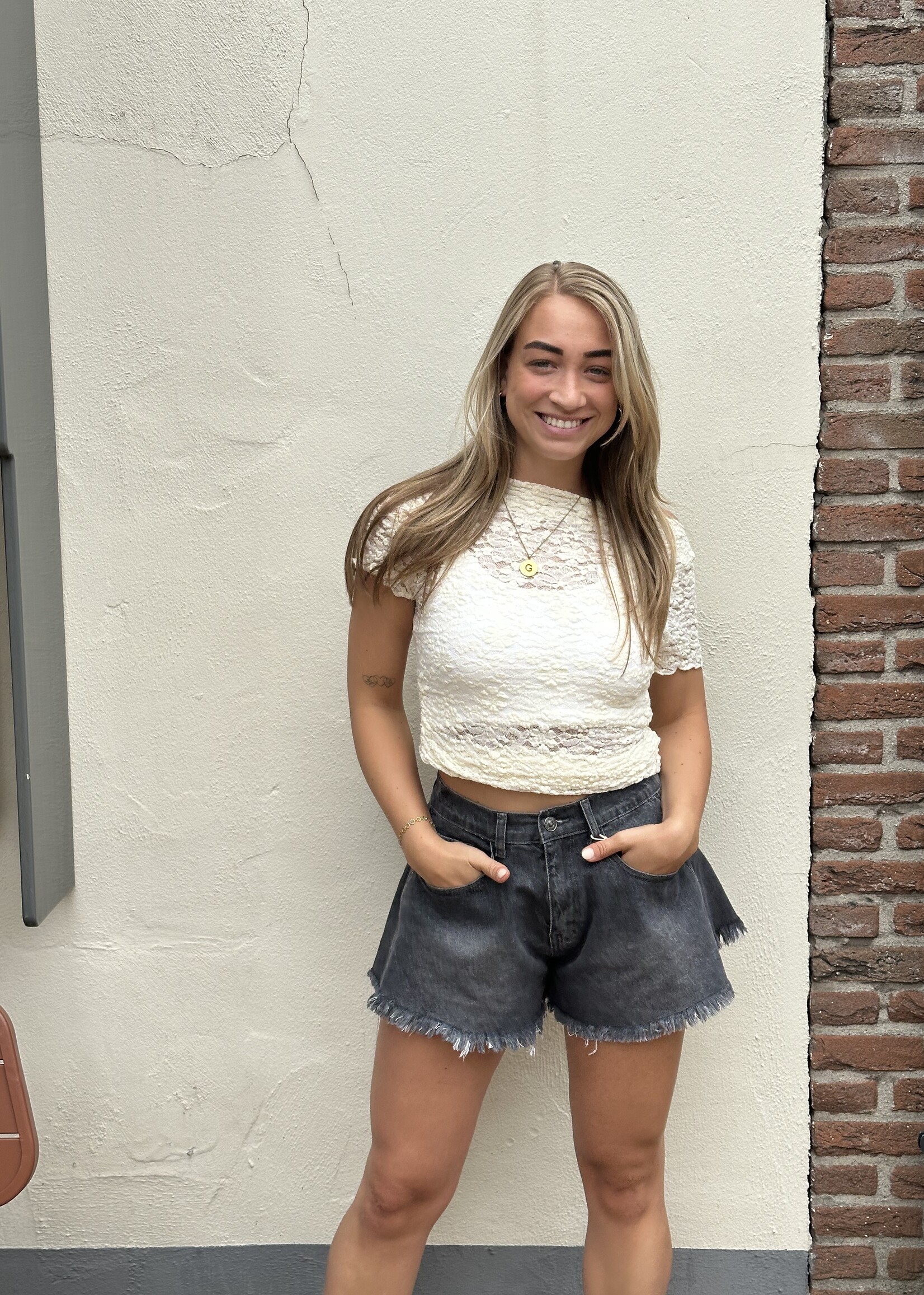 Short Lieke - grey black-
