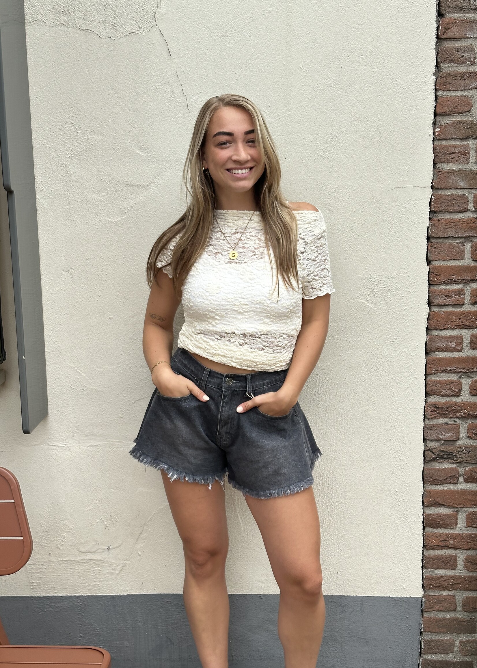 Short Lieke - grey black-