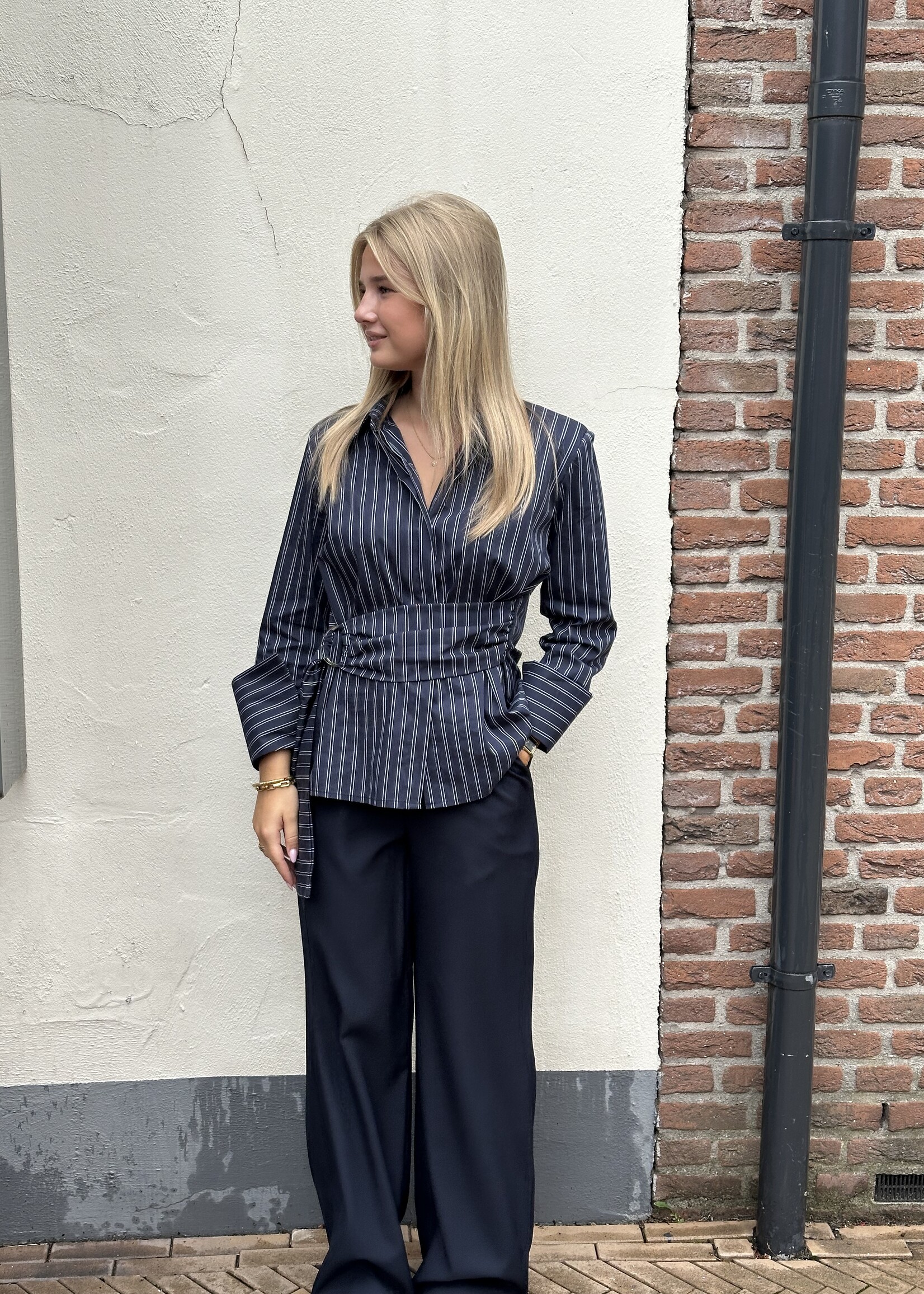 Ambika Blouse strik - donkerblauw
