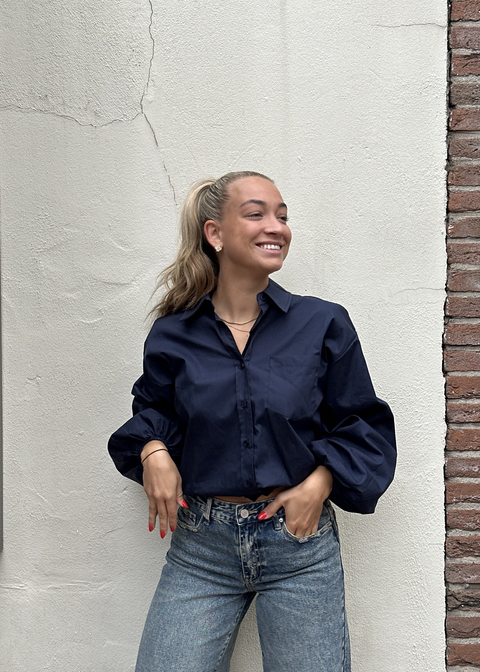 Ambika Blouse Yuna - donkerblauw