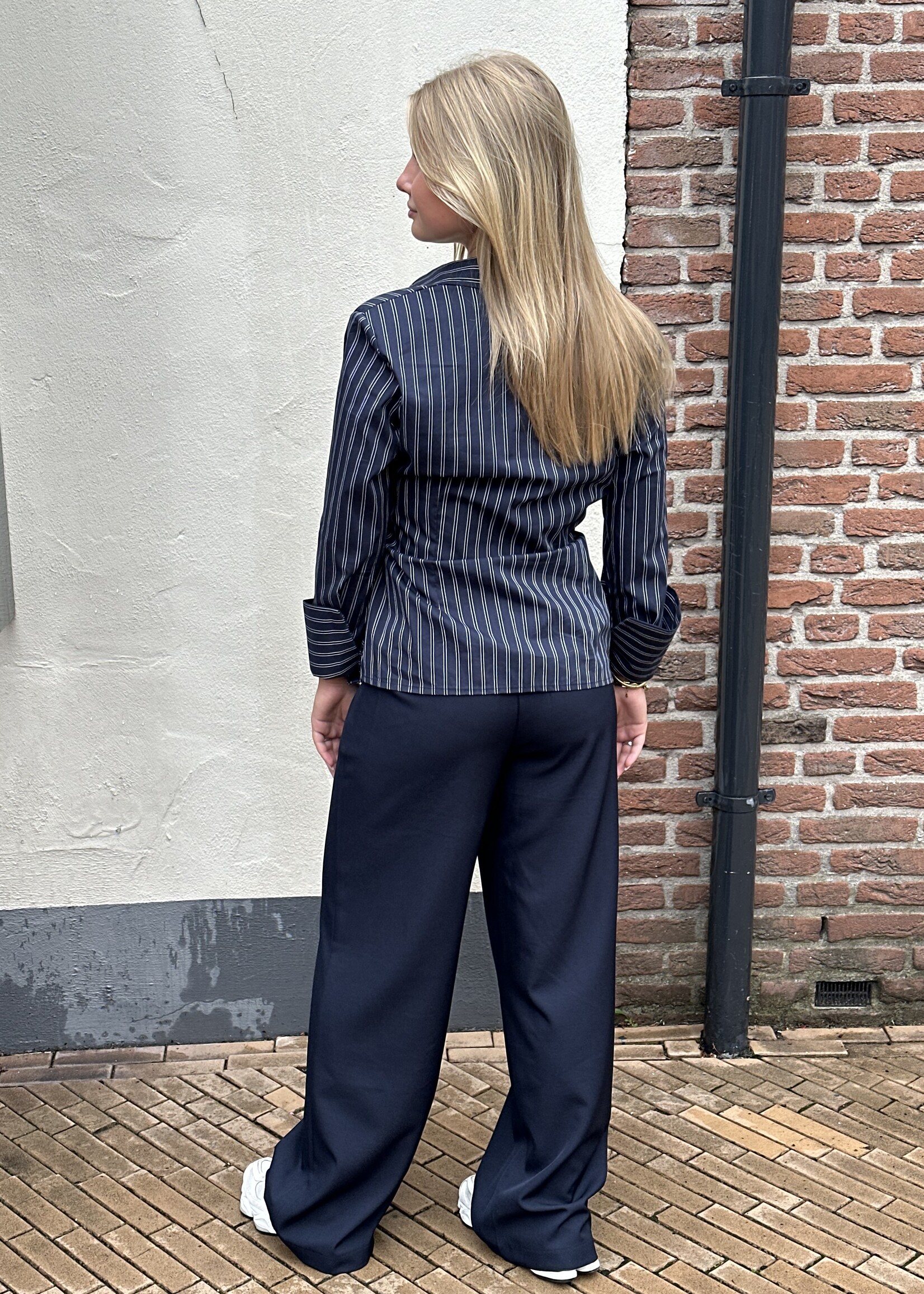 Ambika Pantalon Gris - Donkerblauw -