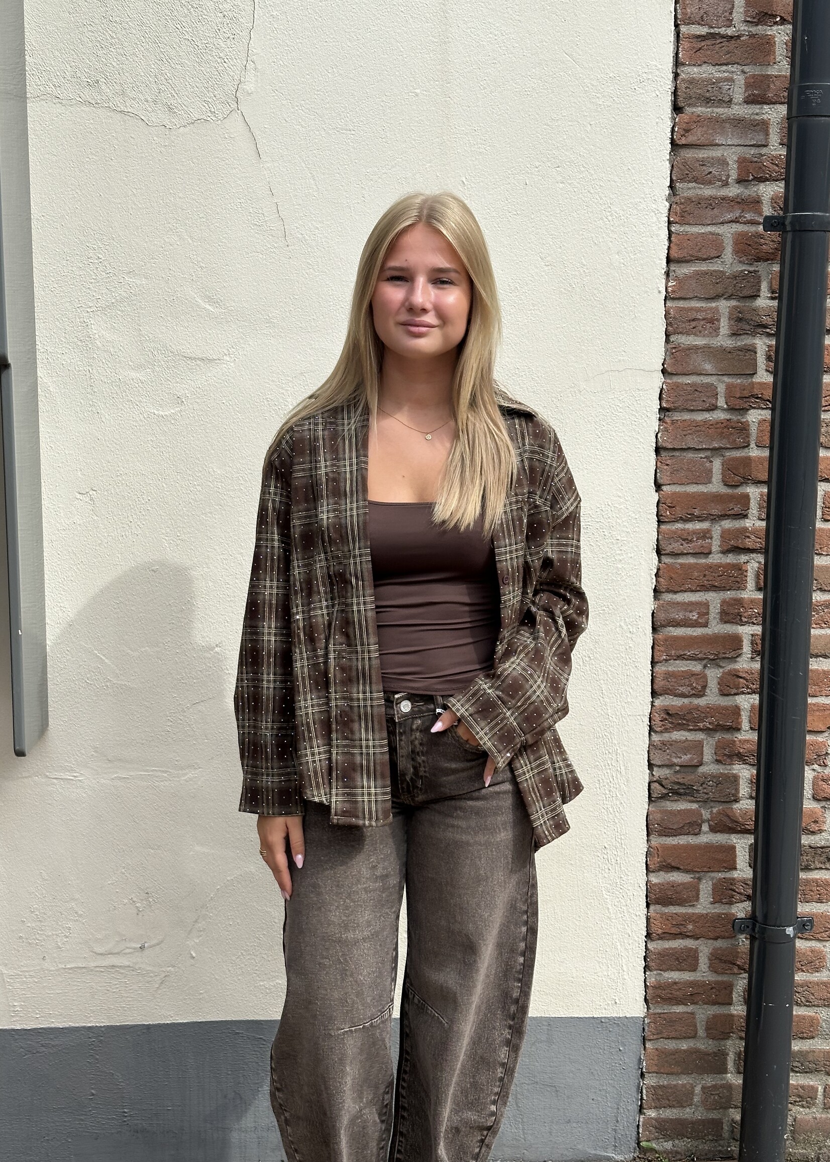Blouse Ruitjes - brown