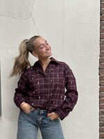Blouse Ruitjes - sparkle bordeaux