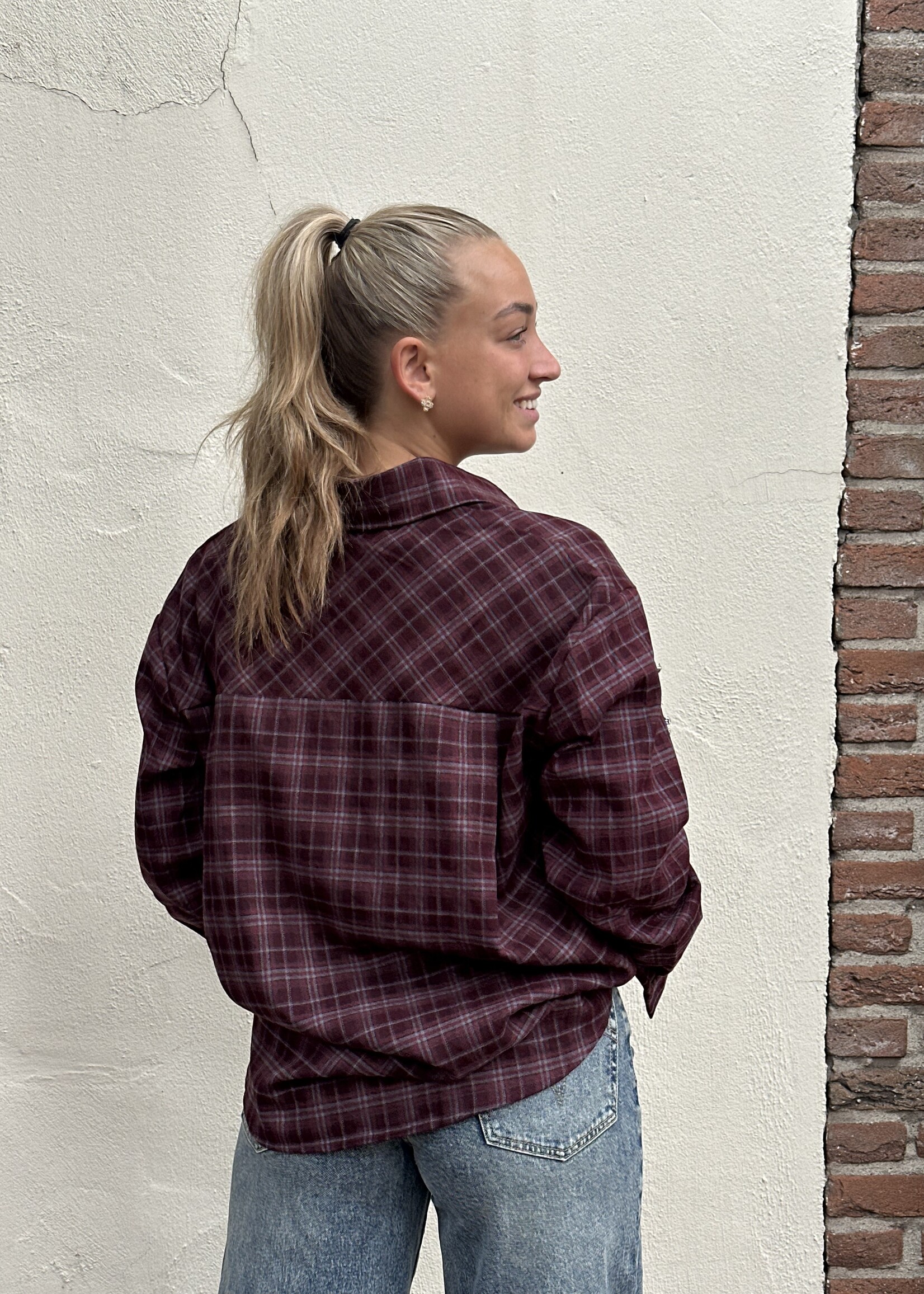 Blouse Ruitjes - sparkle bordeaux