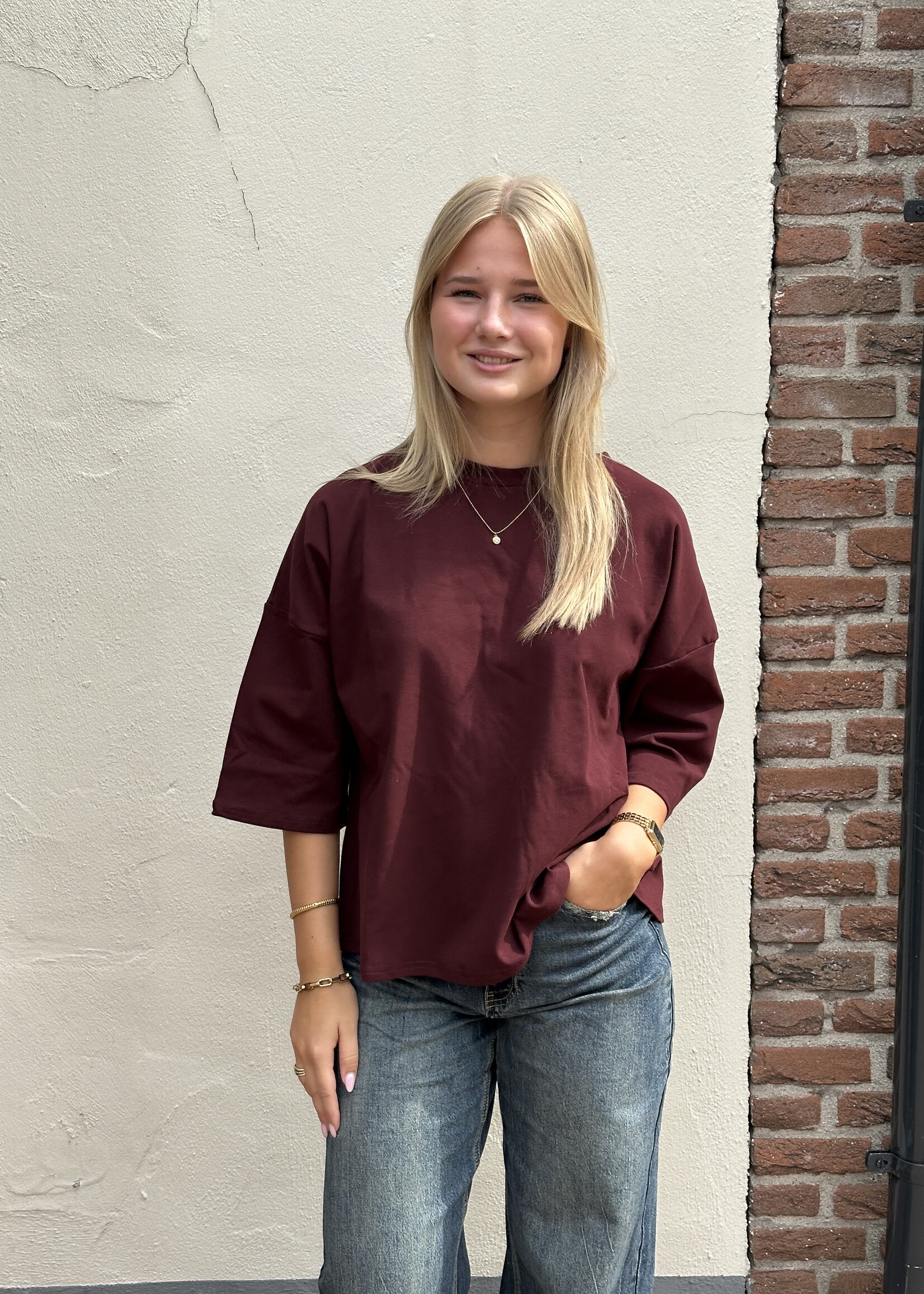 Shirt Strik Bordeaux