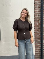 Pieces Pieces Silly Puff Knit - Hot Fudge