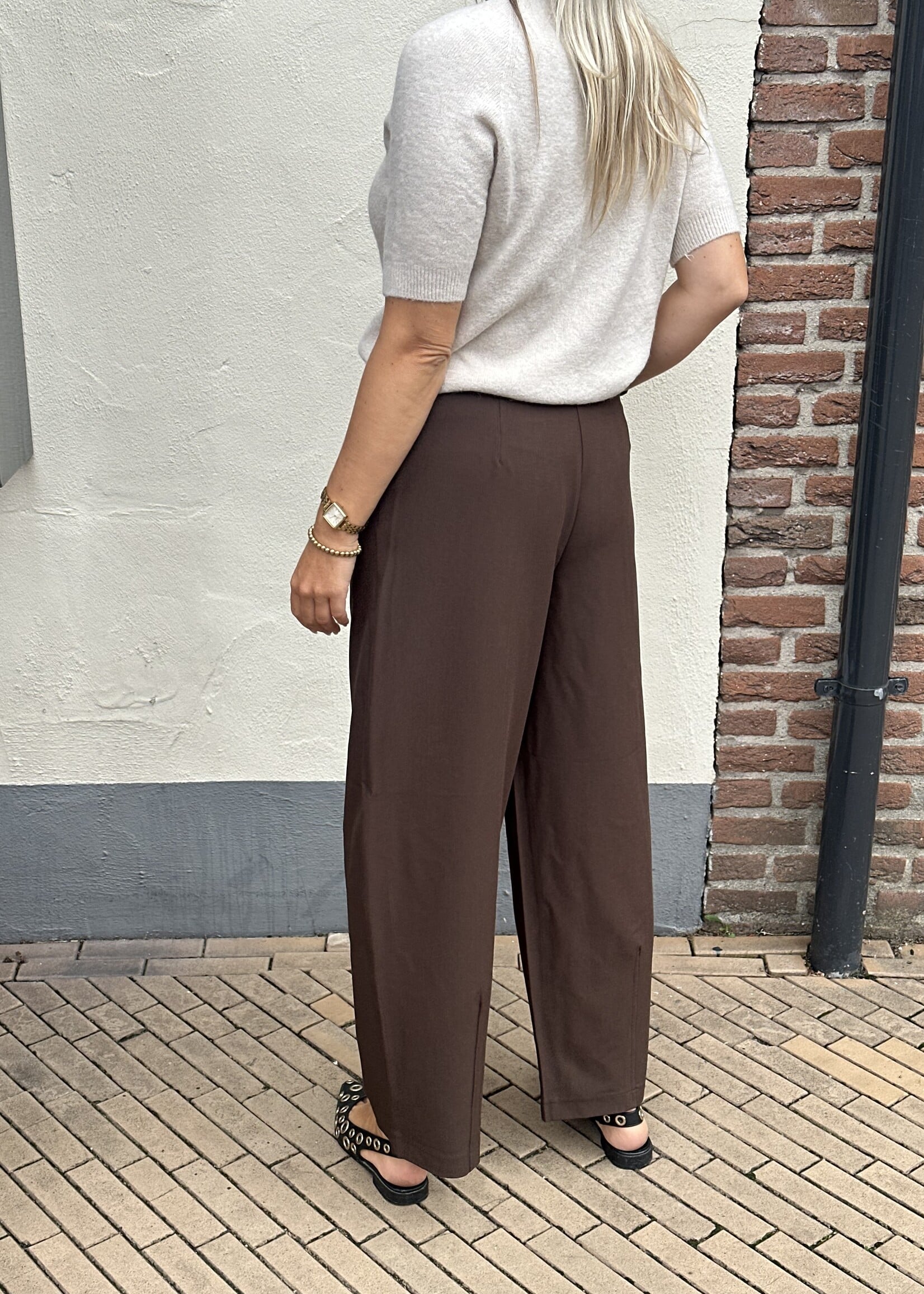 Pieces Pieces Bosella Barrel Pants - Hot Fudge