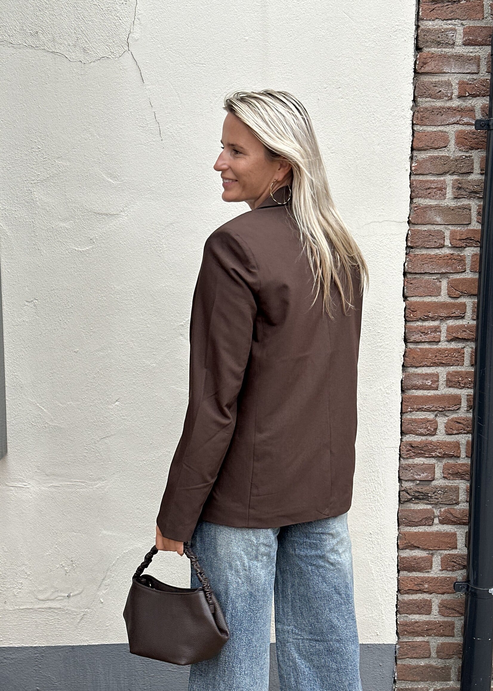 Pieces Pieces Bosella loose blazer - Hot Fudge