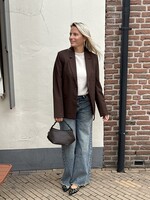 Pieces Pieces Bosella loose blazer - Hot Fudge