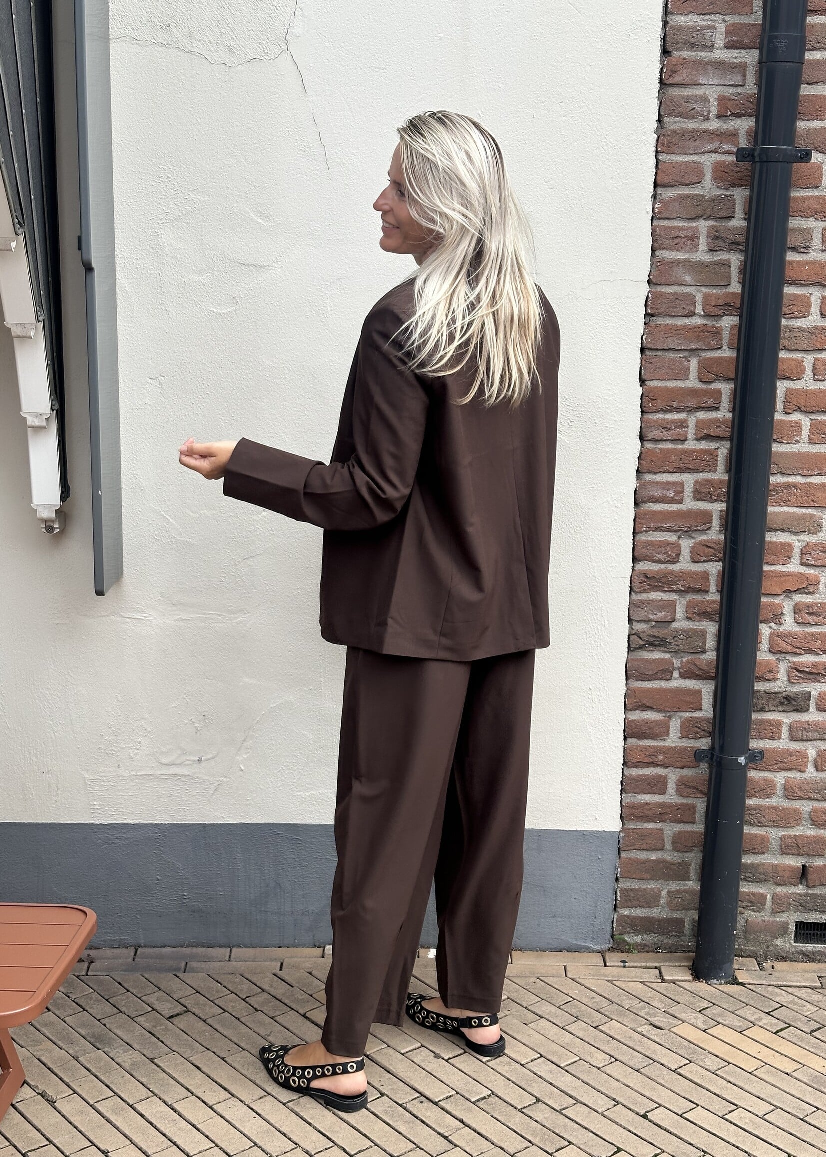 Pieces Pieces Bosella loose blazer - Hot Fudge
