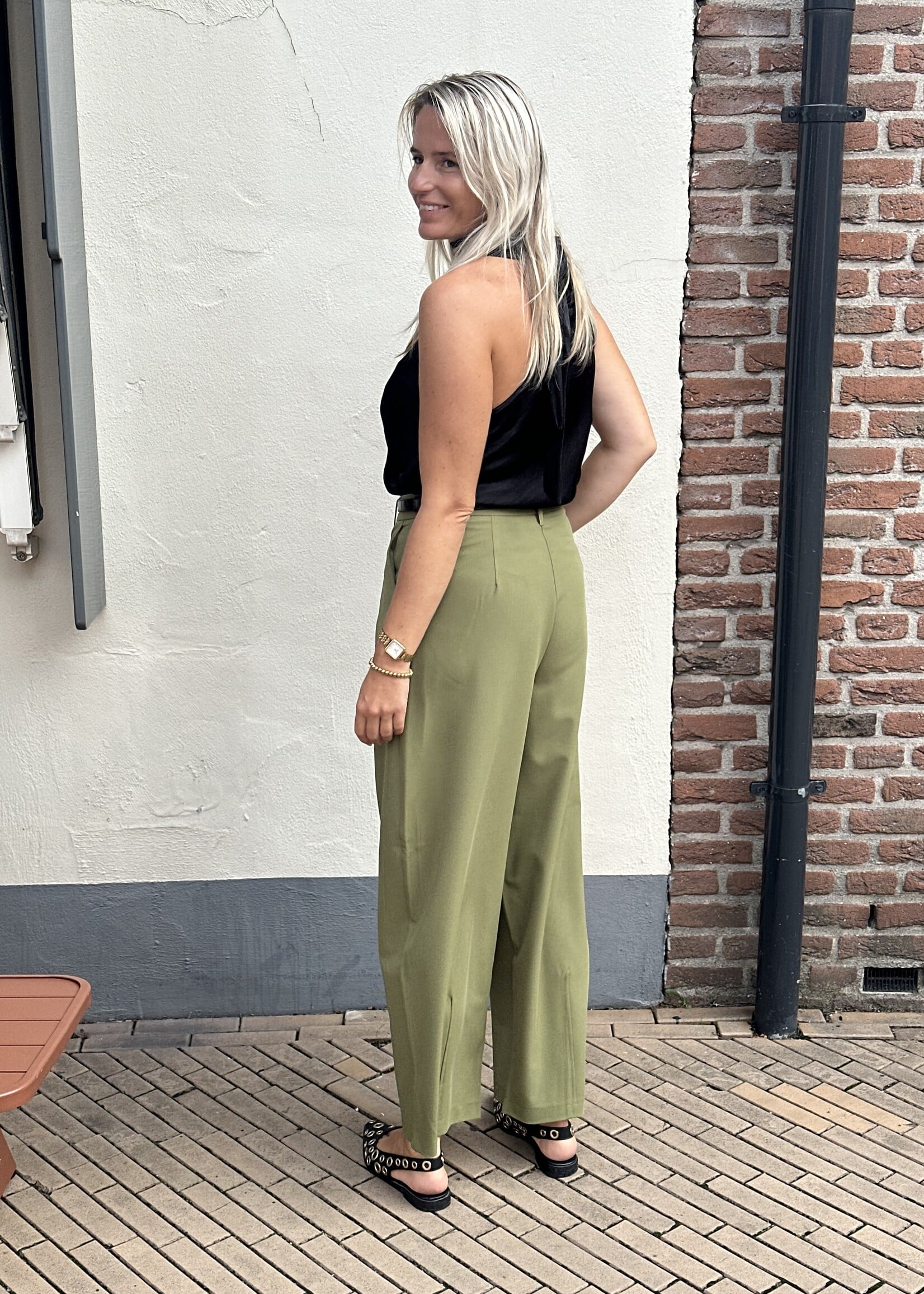 Pieces Pieces Bosella Barrel Pants - Sphagnum