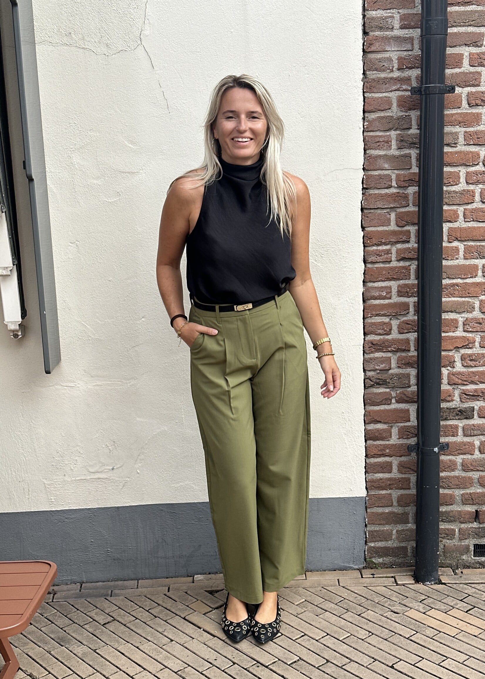 Pieces Pieces Bosella Barrel Pants - Sphagnum