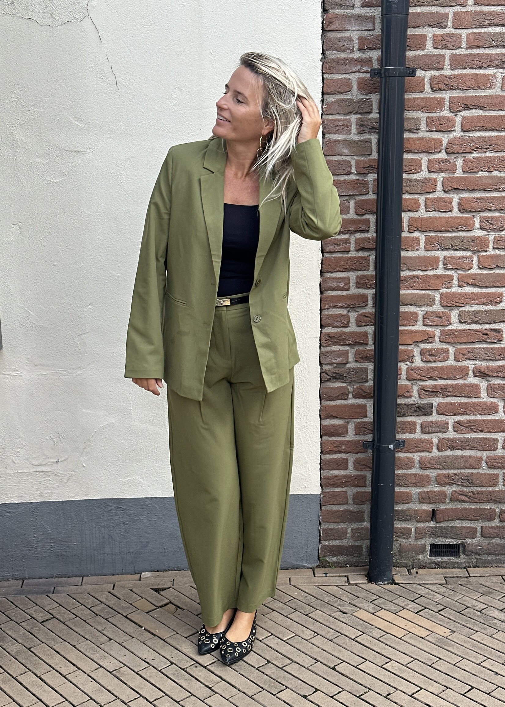 Pieces Pieces Bosella Barrel Pants - Sphagnum