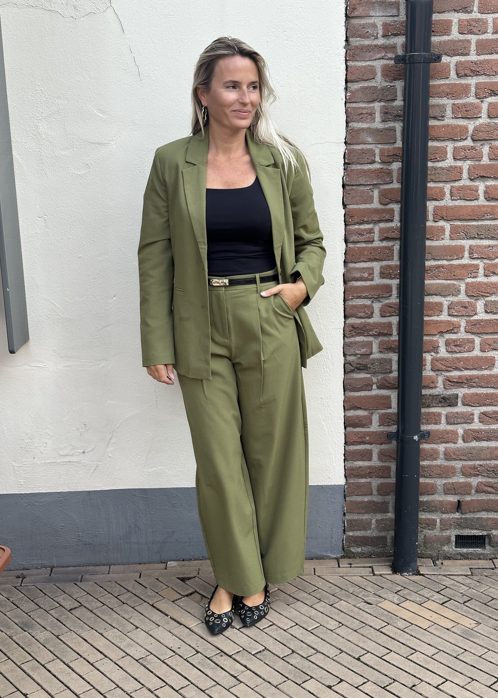 Pieces Pieces Bosella Barrel Pants - Sphagnum