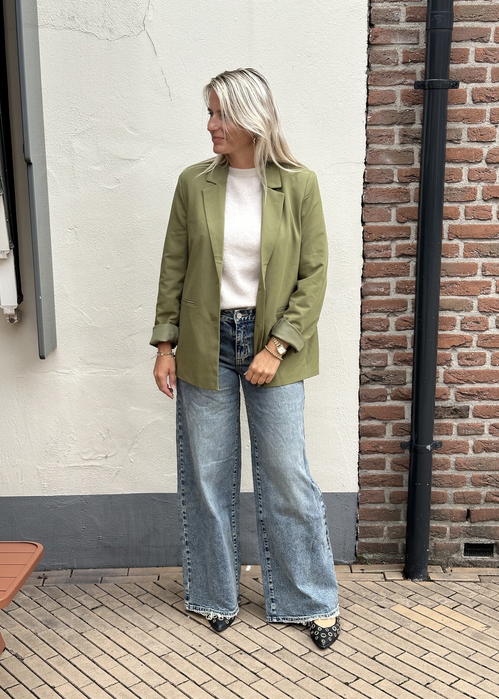 Pieces Pieces Bosella loose blazer - Sphagnum