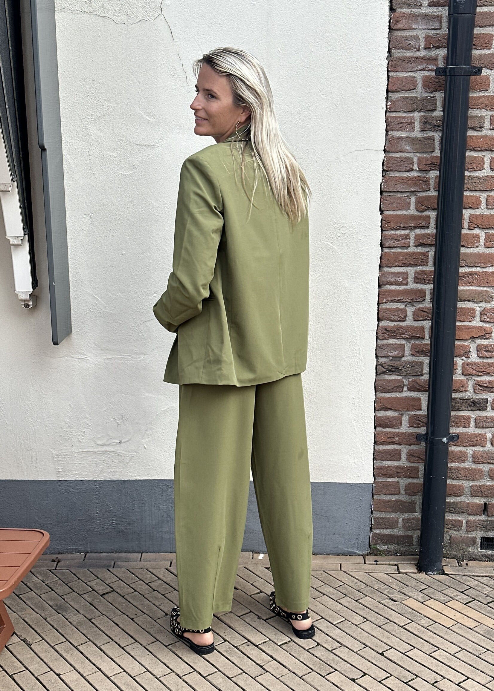 Pieces Pieces Bosella loose blazer - Sphagnum