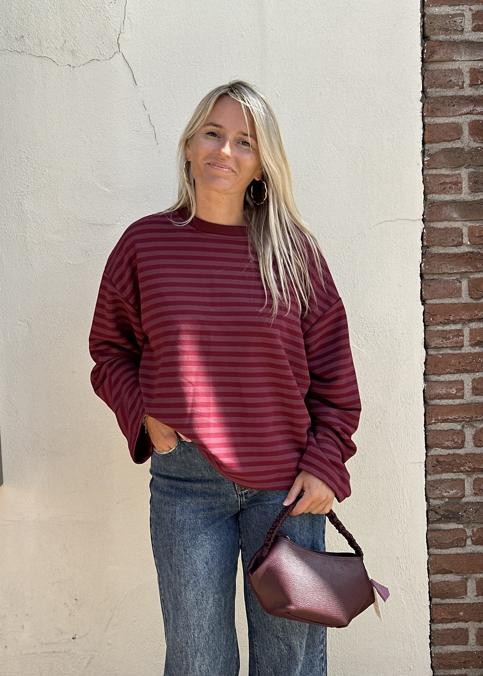 Ambika Longsleeve stripes - Bordeaux