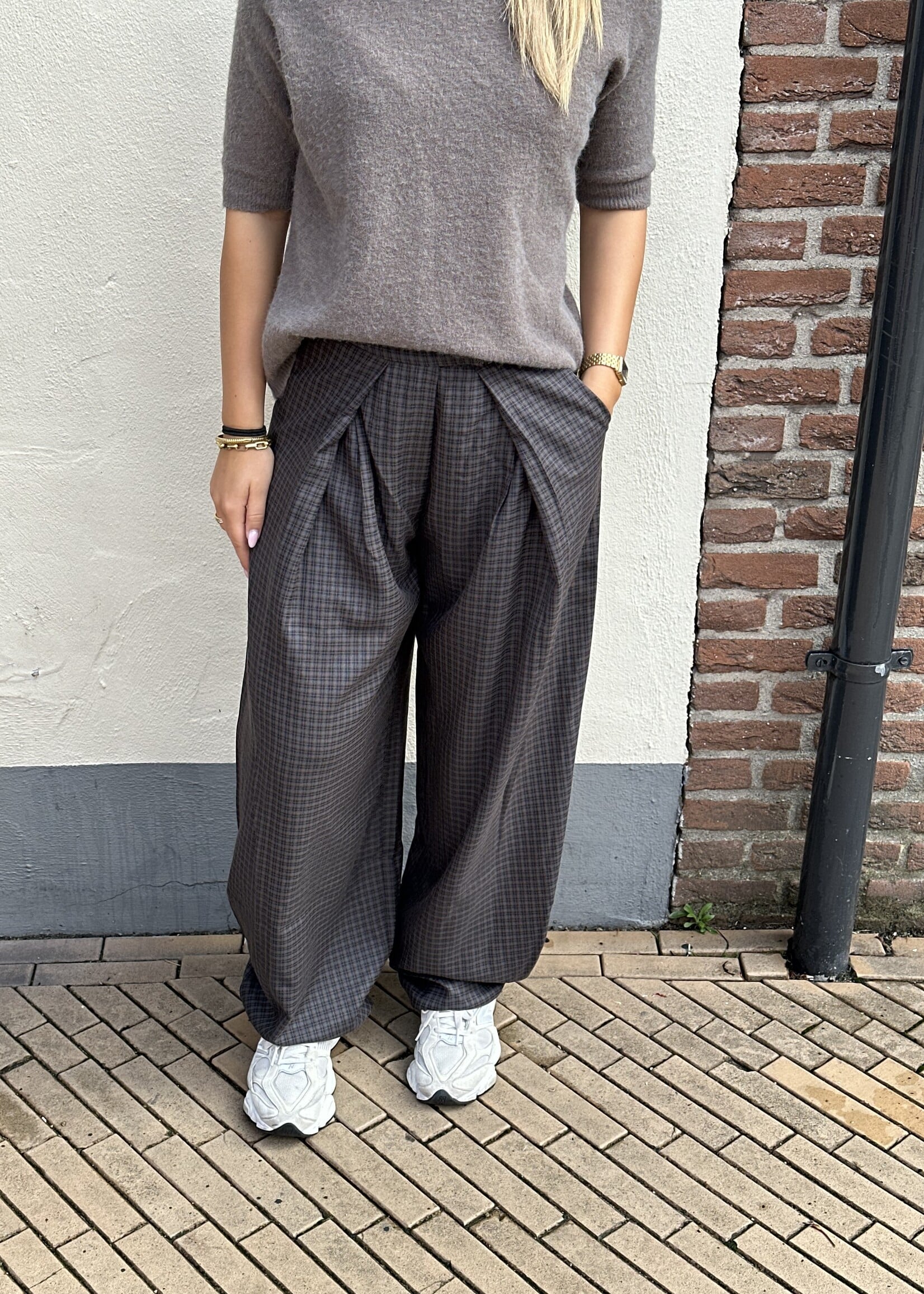 Ambika Pantalon Ruit - Blue