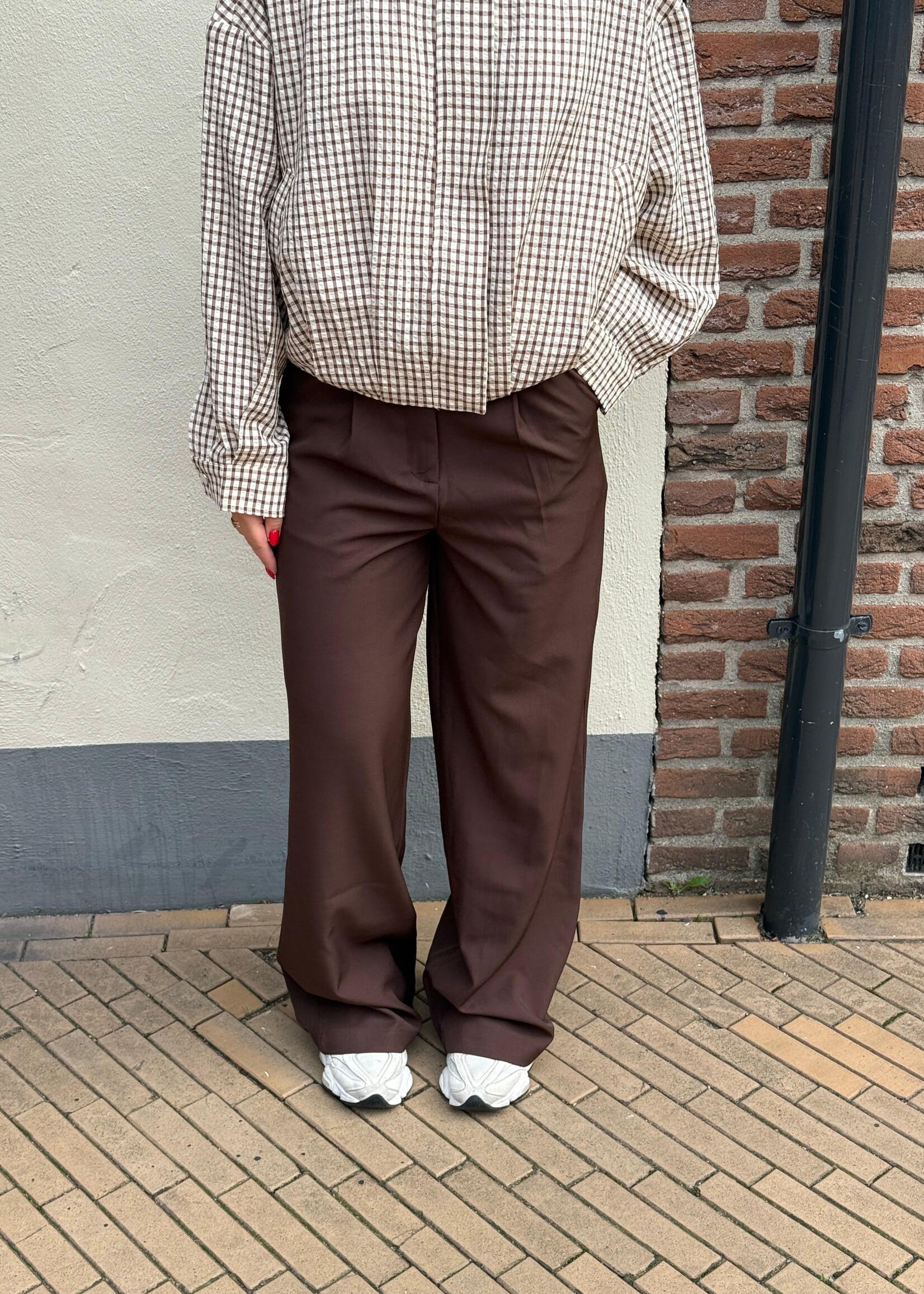 Ambika Pantalon Gris - Bruin -