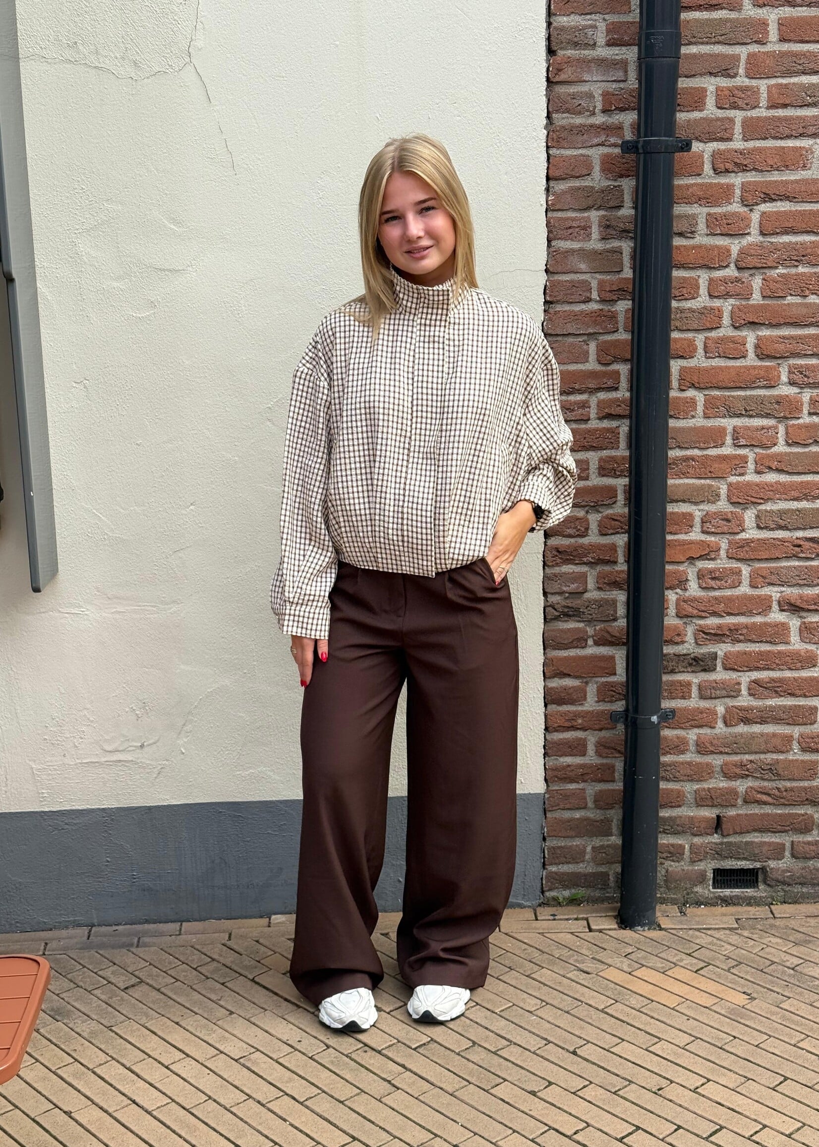 Ambika Pantalon Gris - Bruin -