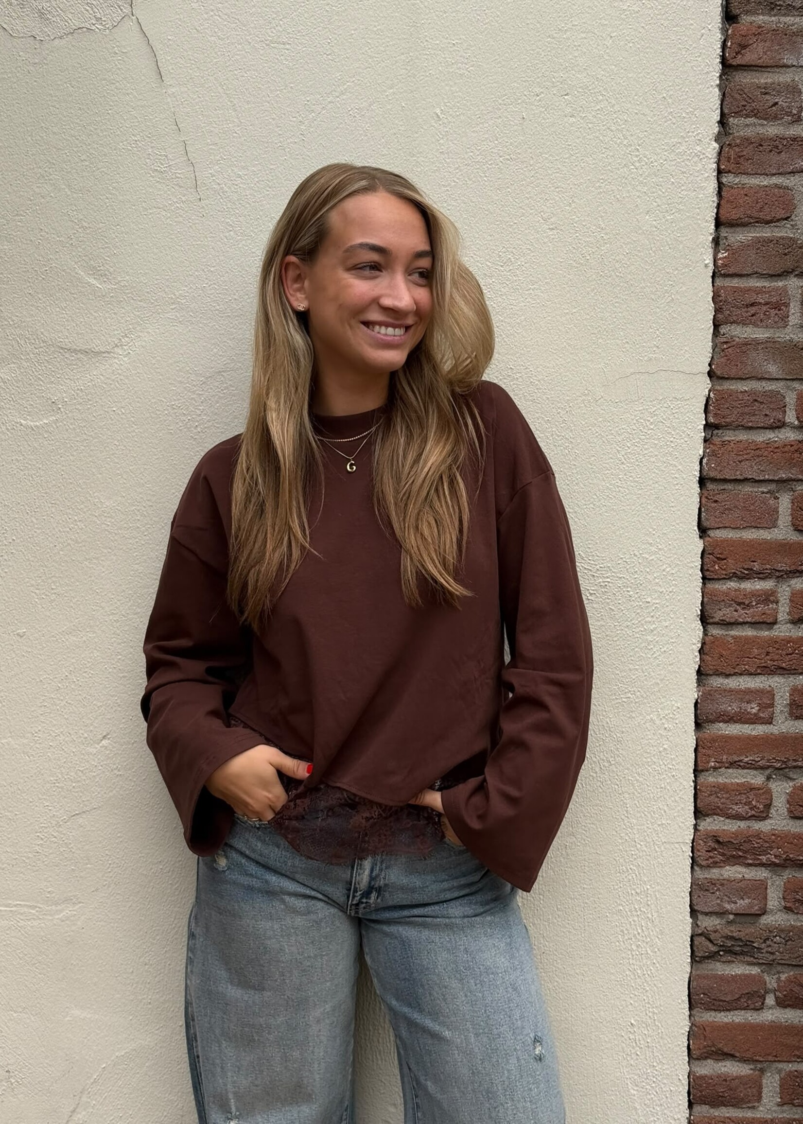 Longsleeve  Lace - Coffee