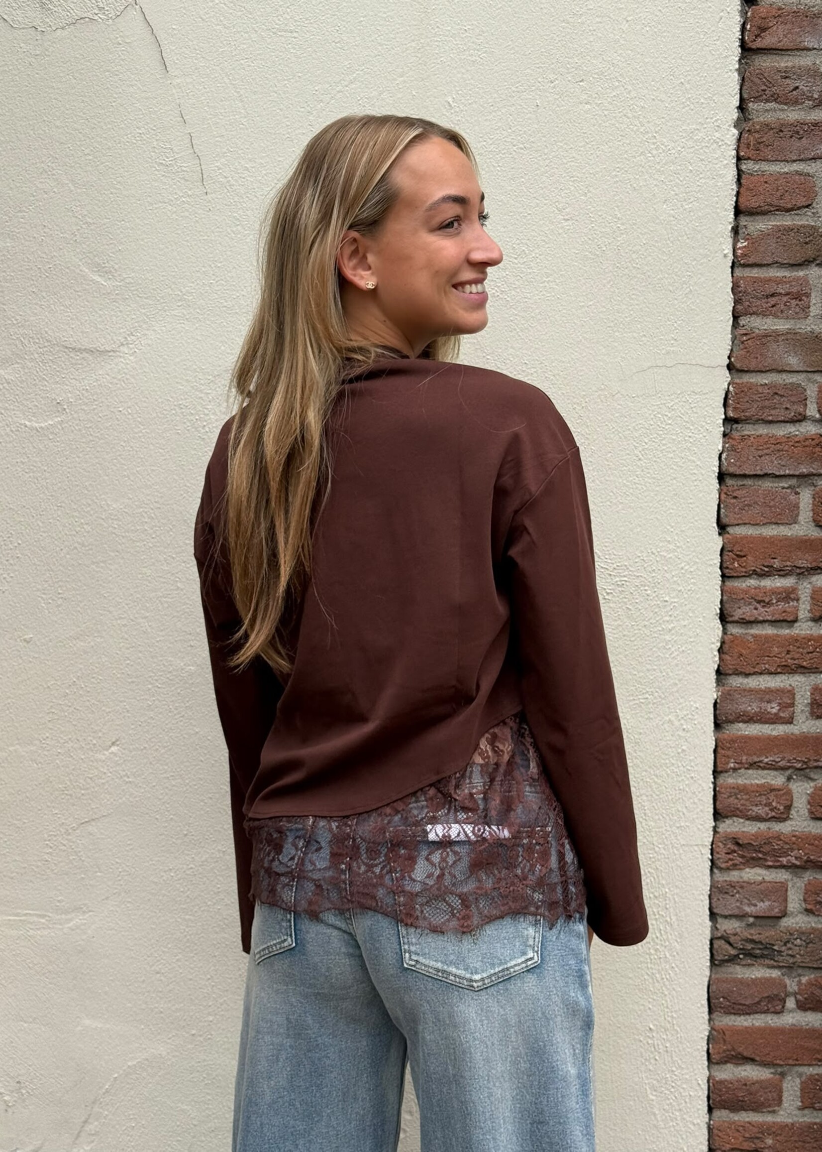 Longsleeve  Lace - Coffee