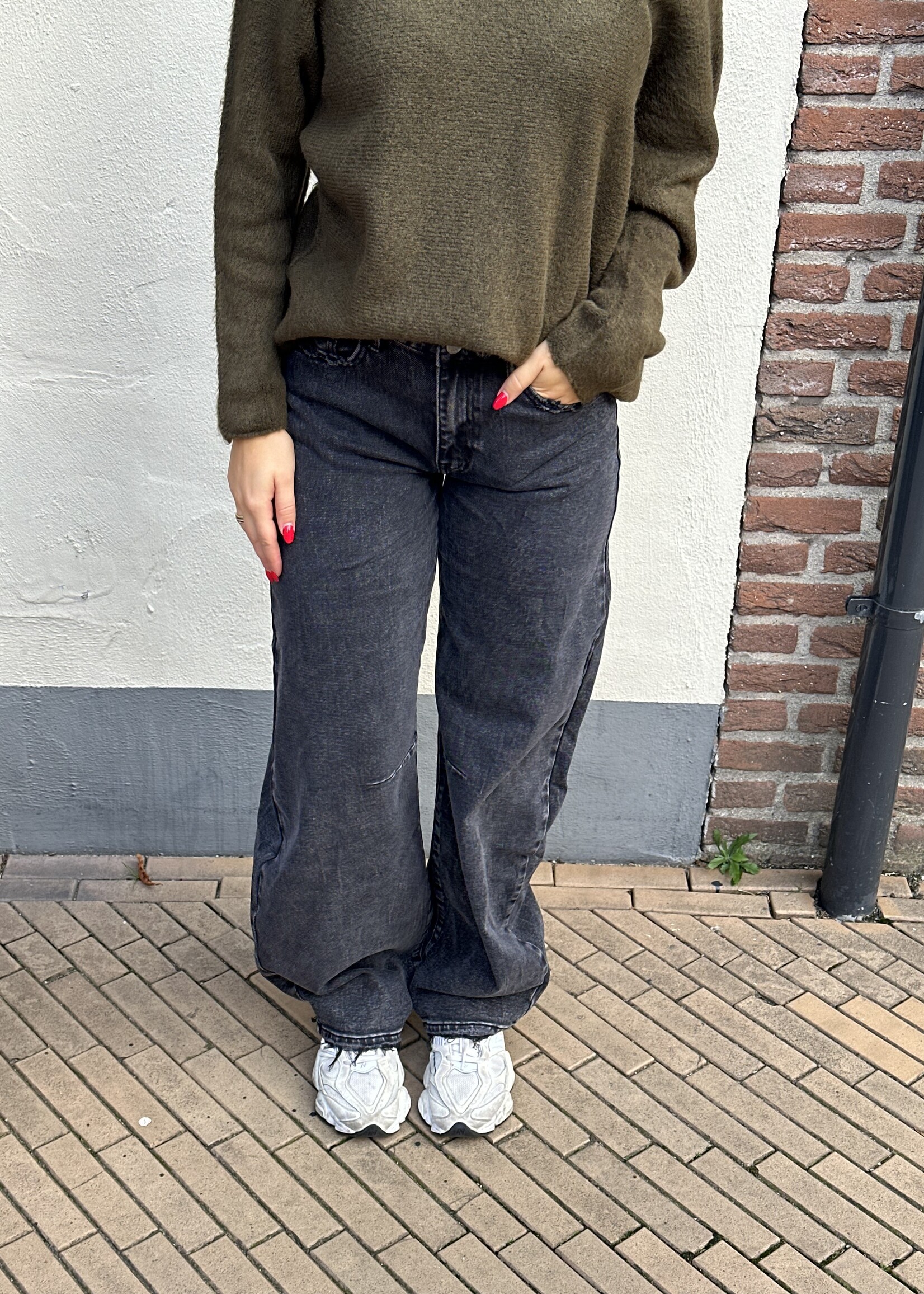Queen Hearts Jeans Balloon Aniek - zwart